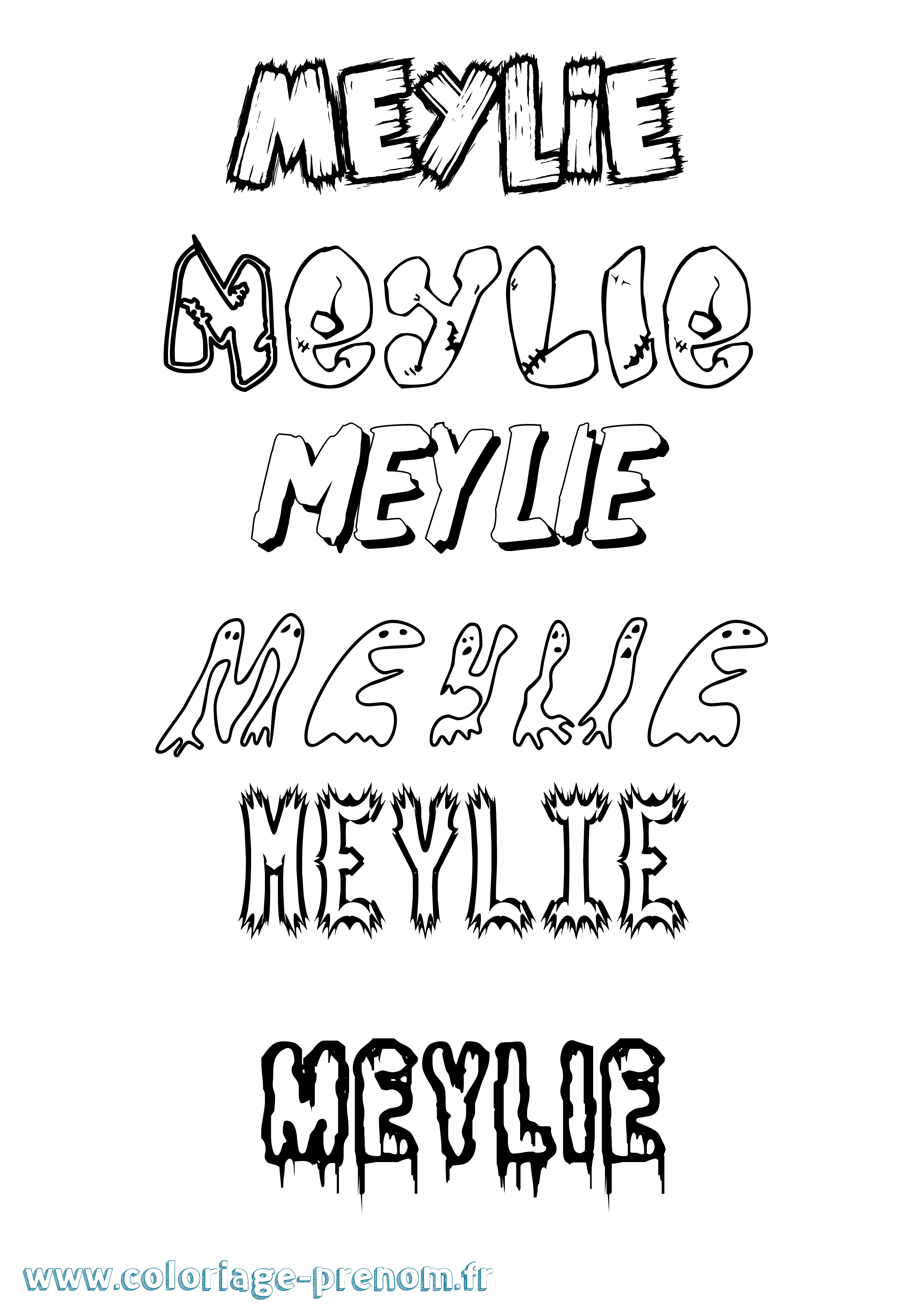 Coloriage Meylie Frisson Coloriage prénom Meylie Frisson