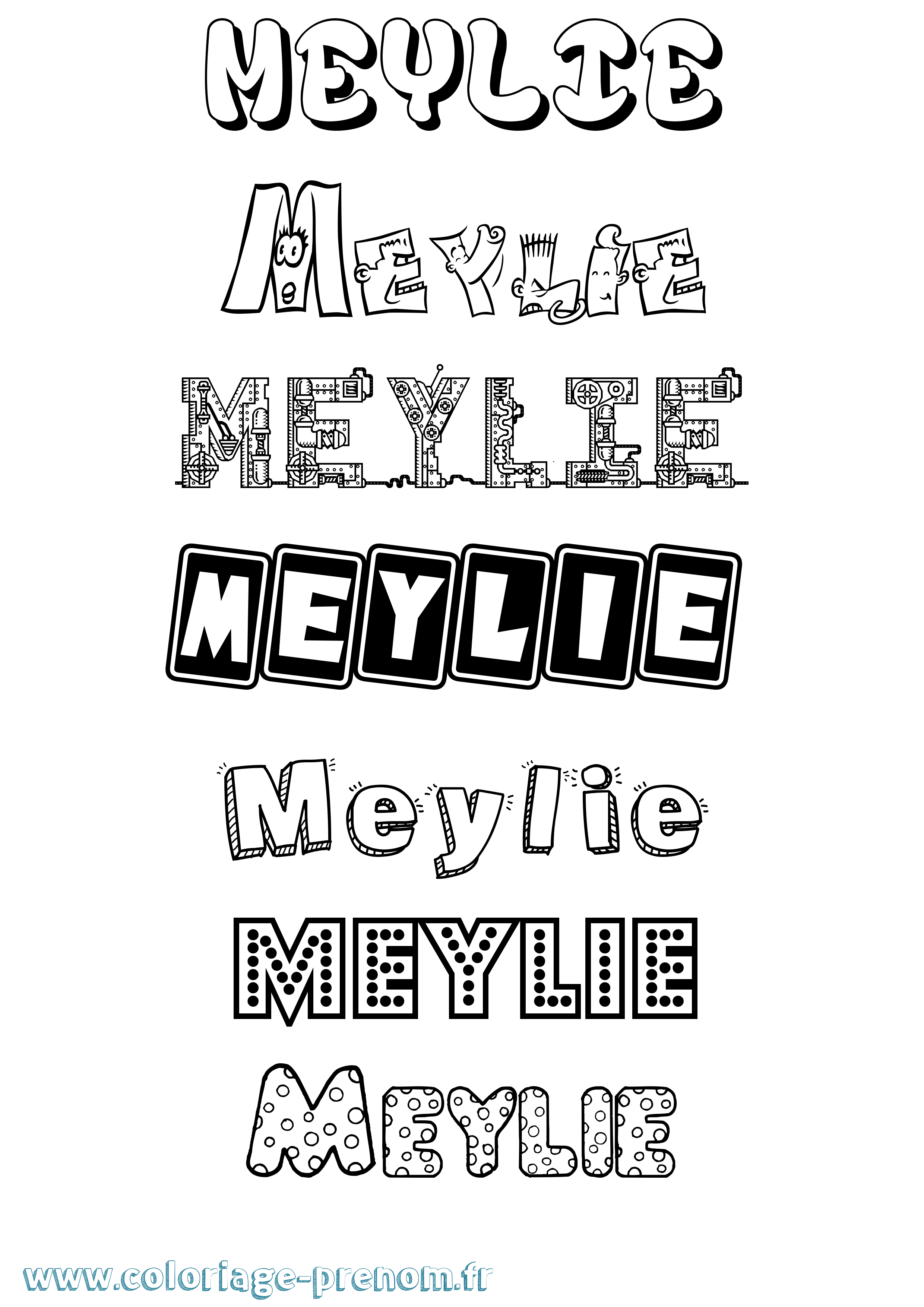 Coloriage Meylie Fun Coloriage prénom Meylie Fun