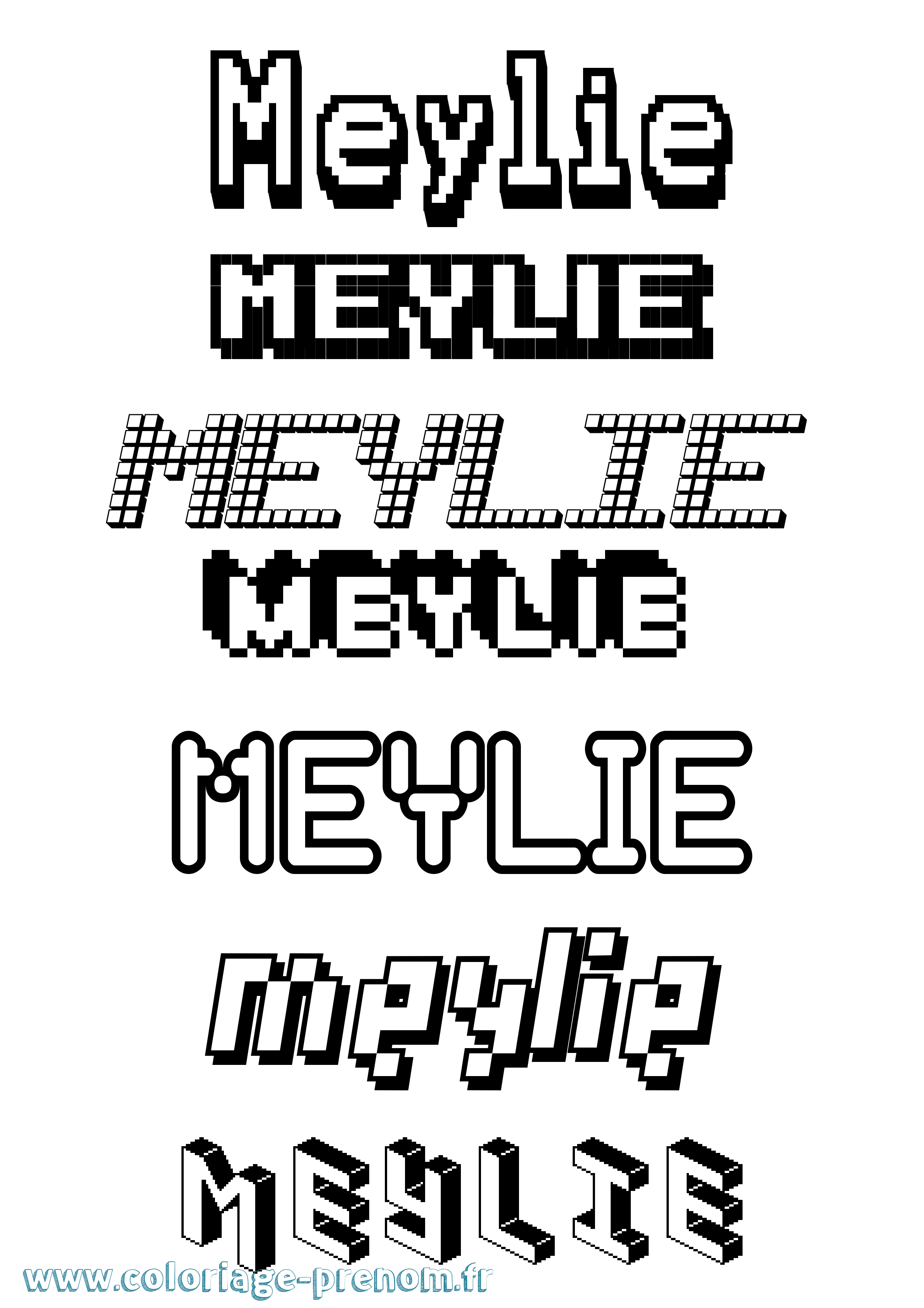 Coloriage Meylie Pixel Coloriage prénom Meylie Pixel