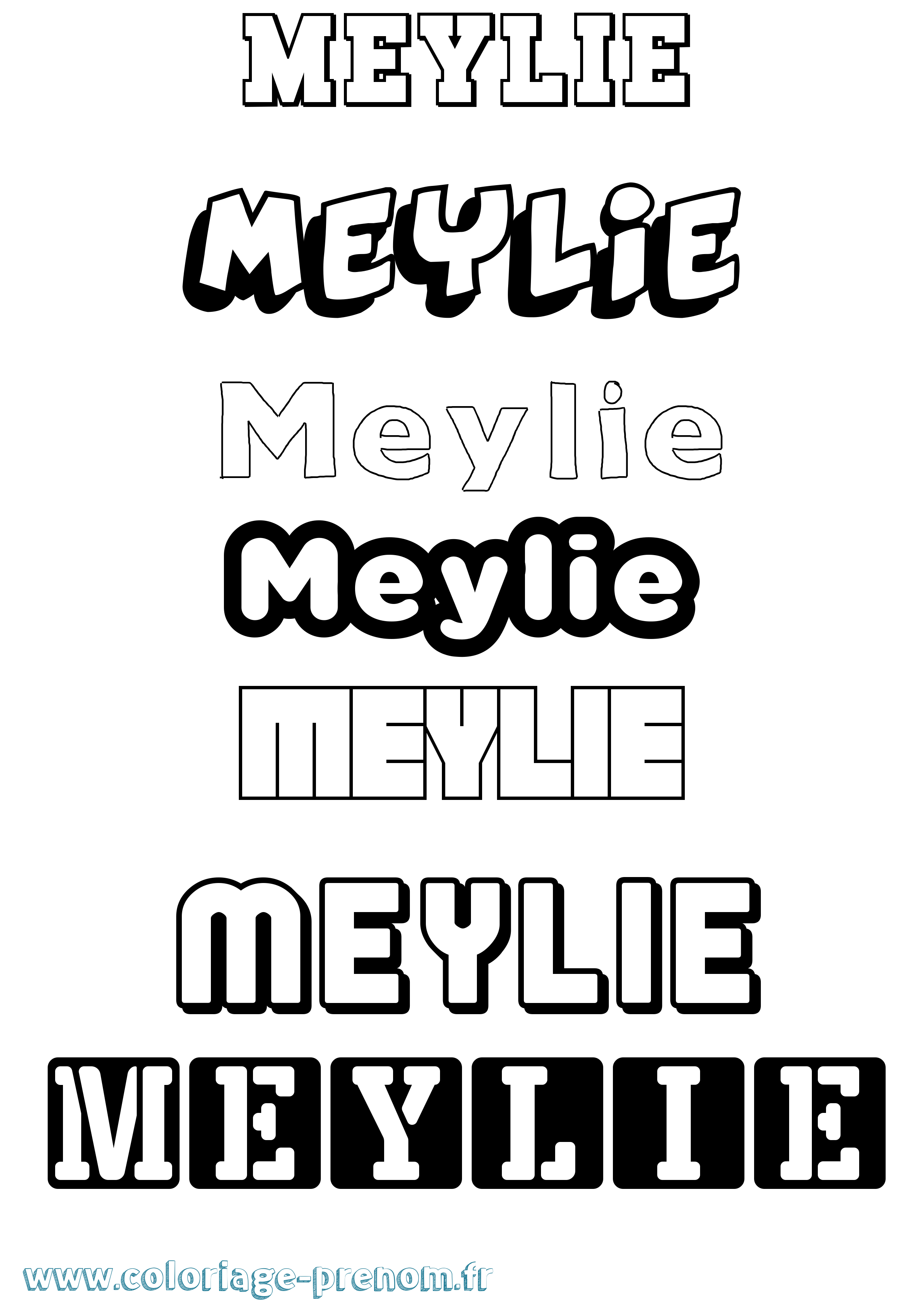 Coloriage Meylie Simple Coloriage prénom Meylie Simple