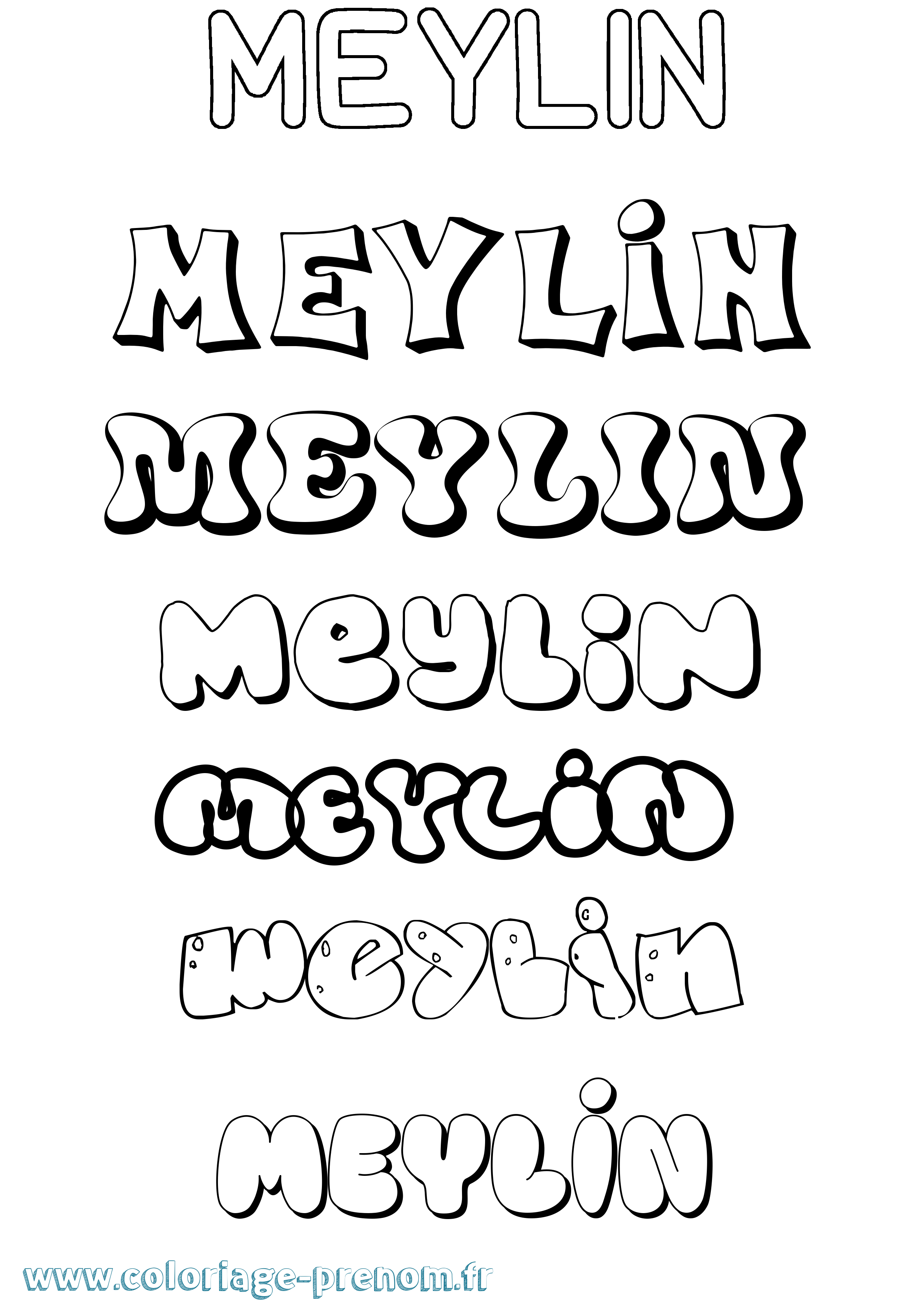 Coloriage Meylin Bubble Coloriage prénom Meylin Bubble