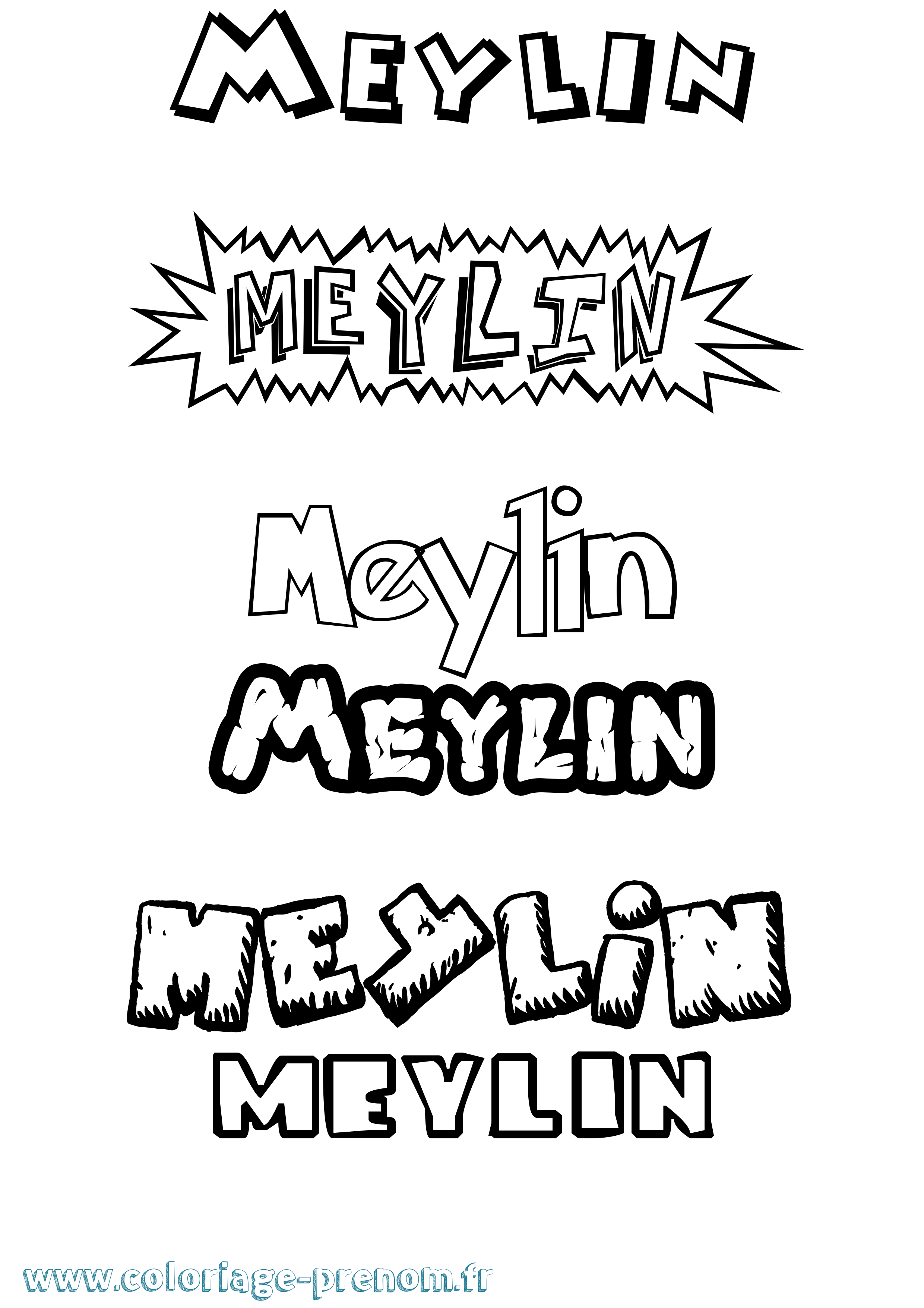 Coloriage Meylin Dessin Animé Coloriage prénom Meylin Dessin Animé