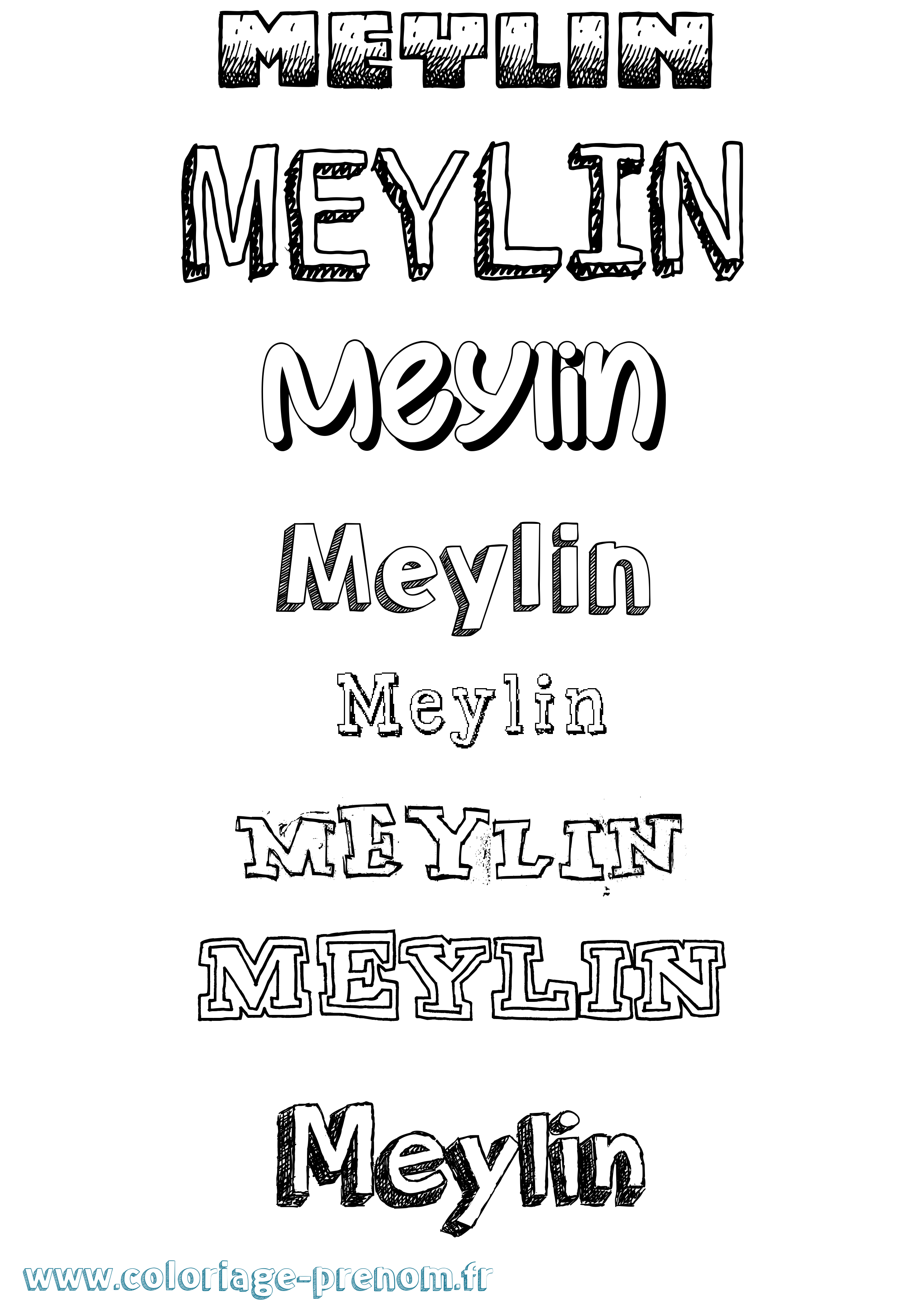 Coloriage Meylin Dessiné Coloriage prénom Meylin Dessiné