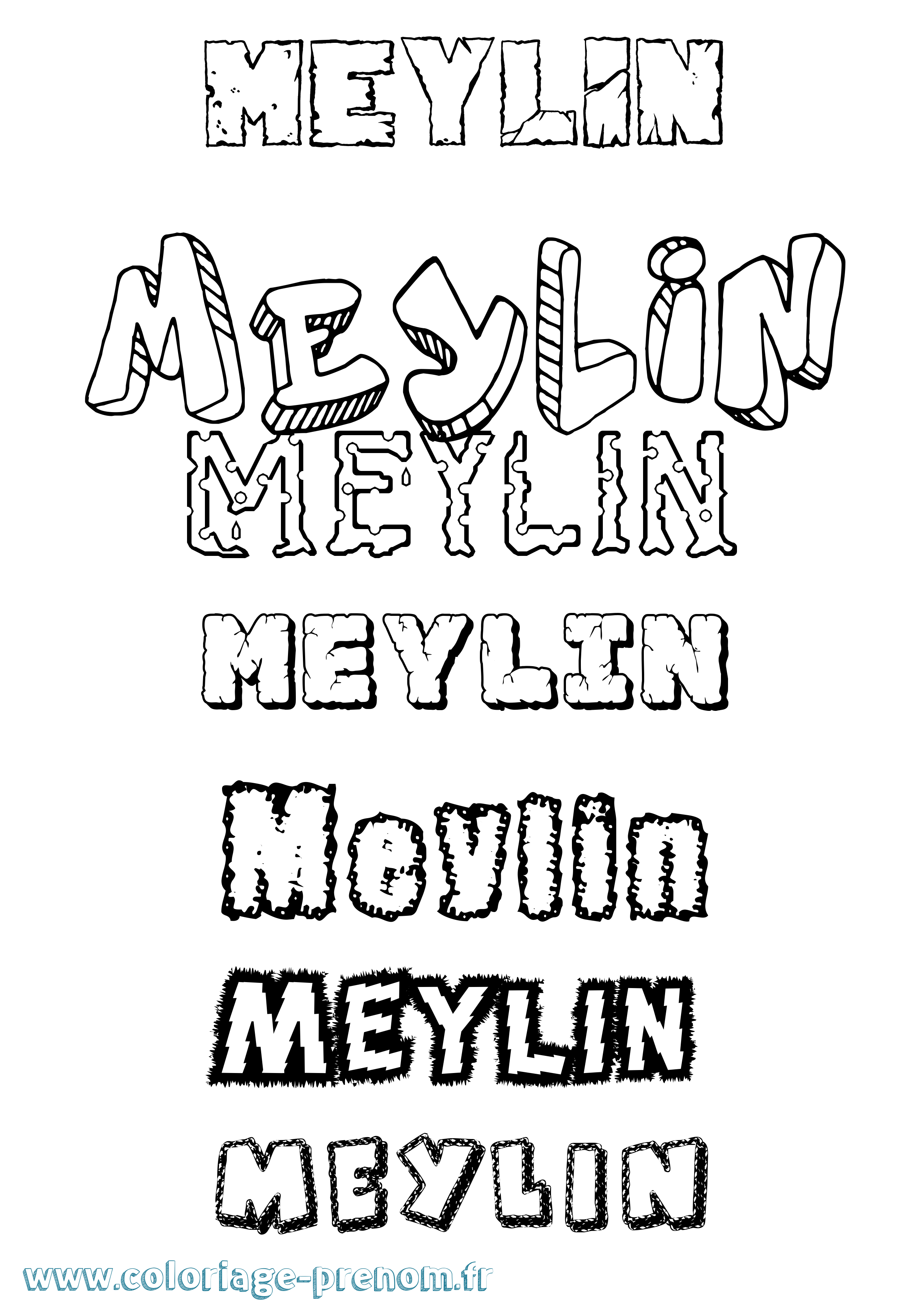 Coloriage Meylin Destructuré Coloriage prénom Meylin Destructuré
