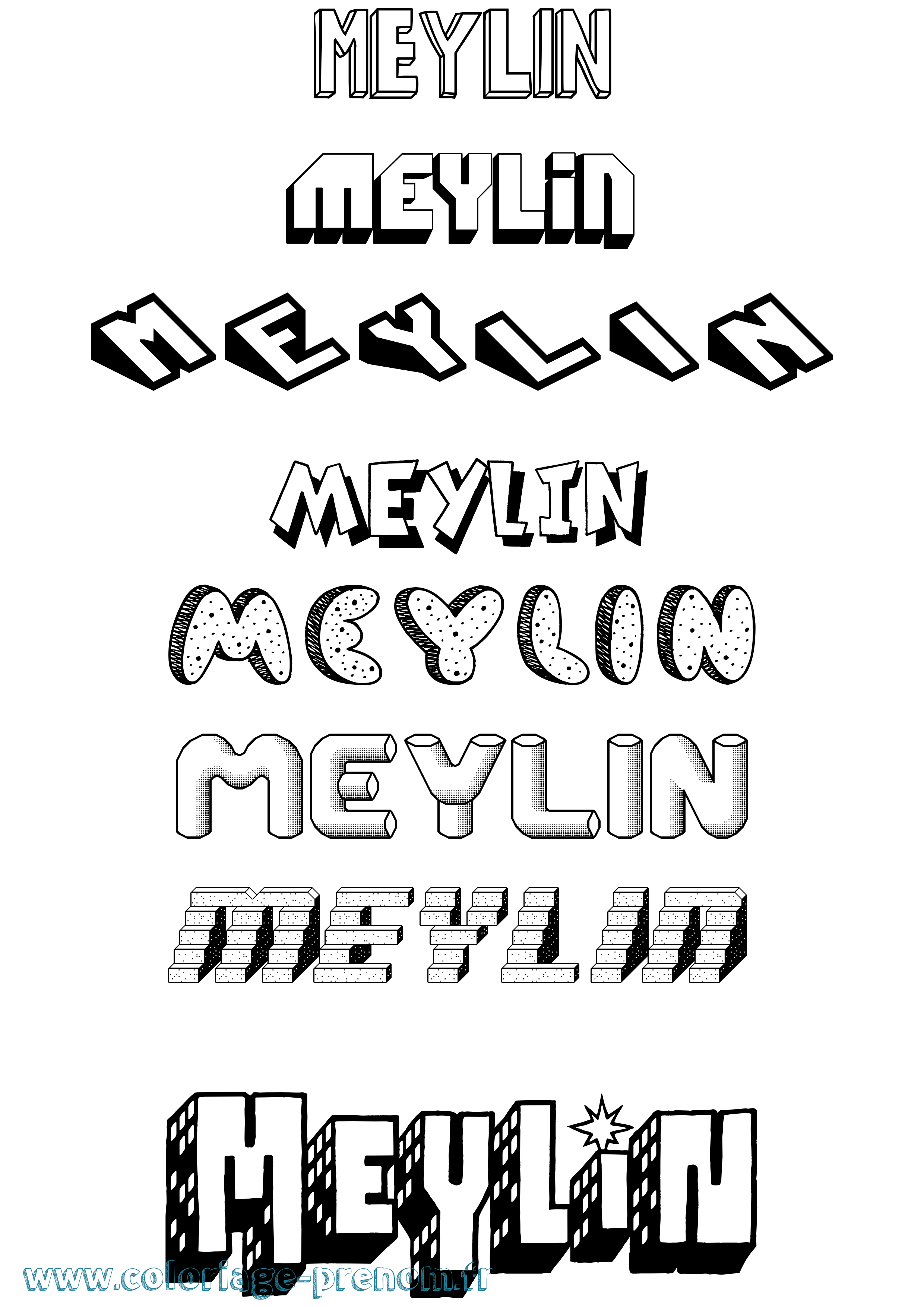 Coloriage Meylin Effet 3D Coloriage prénom Meylin Effet 3D