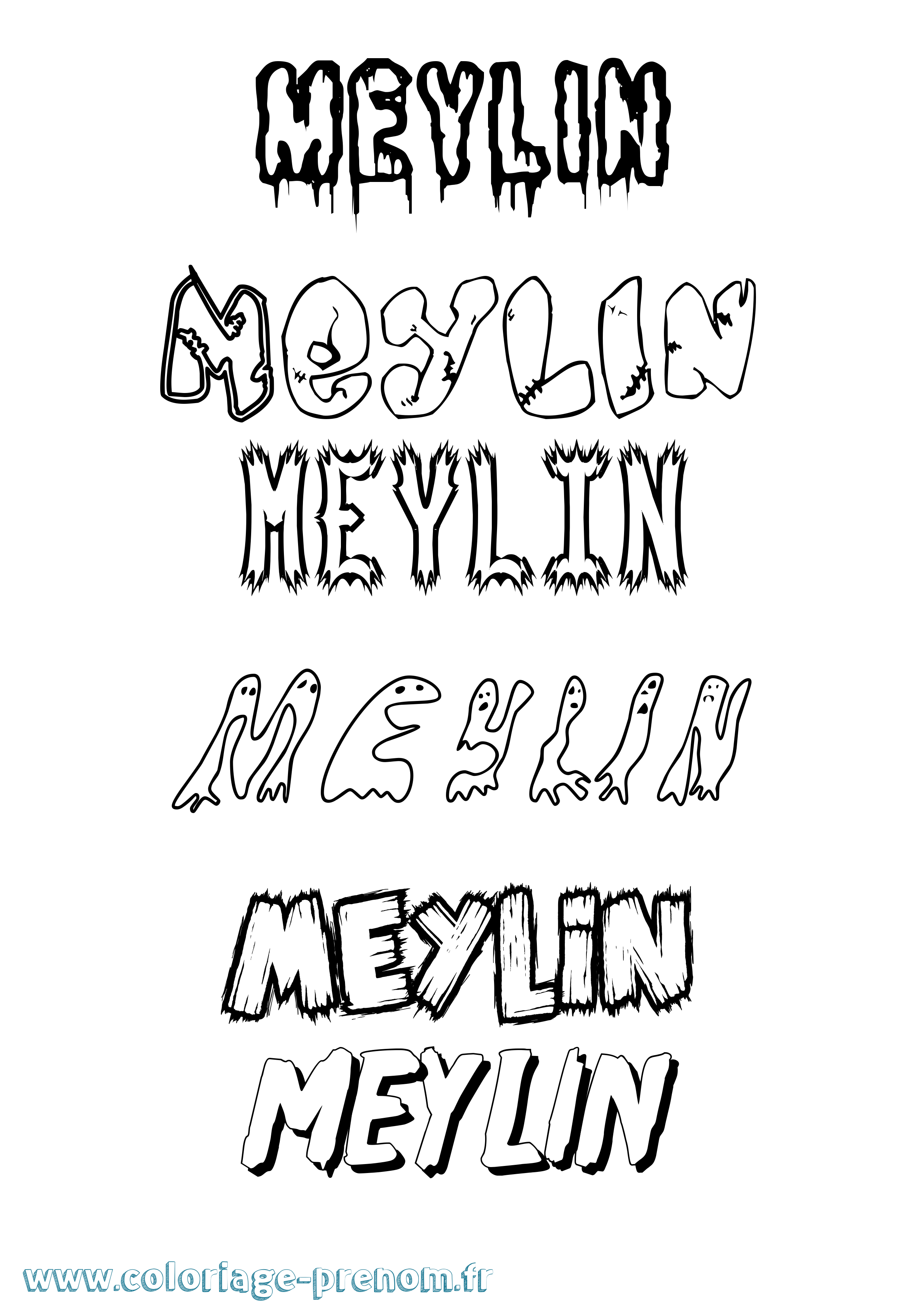 Coloriage Meylin Frisson Coloriage prénom Meylin Frisson