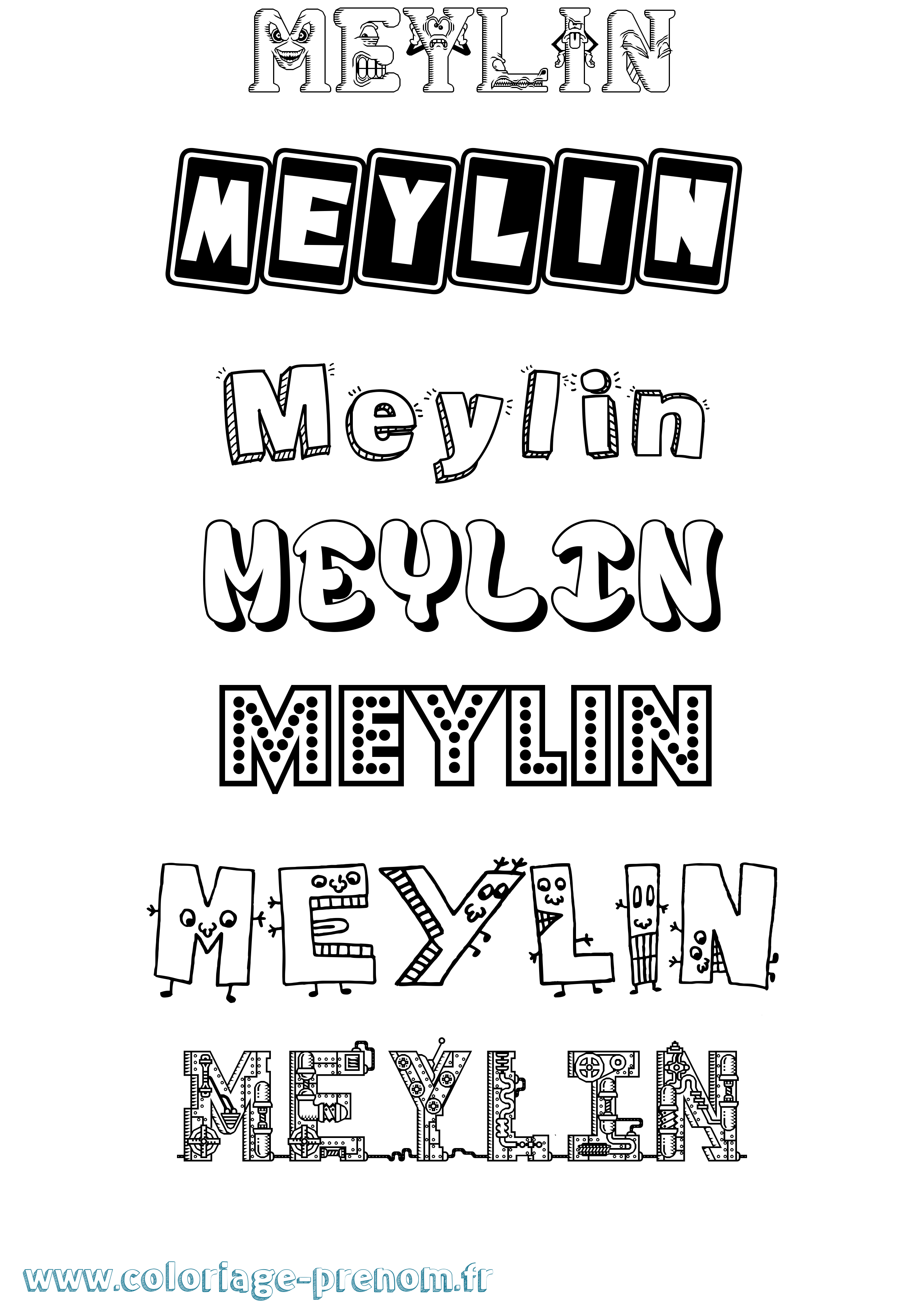 Coloriage Meylin Fun Coloriage prénom Meylin Fun