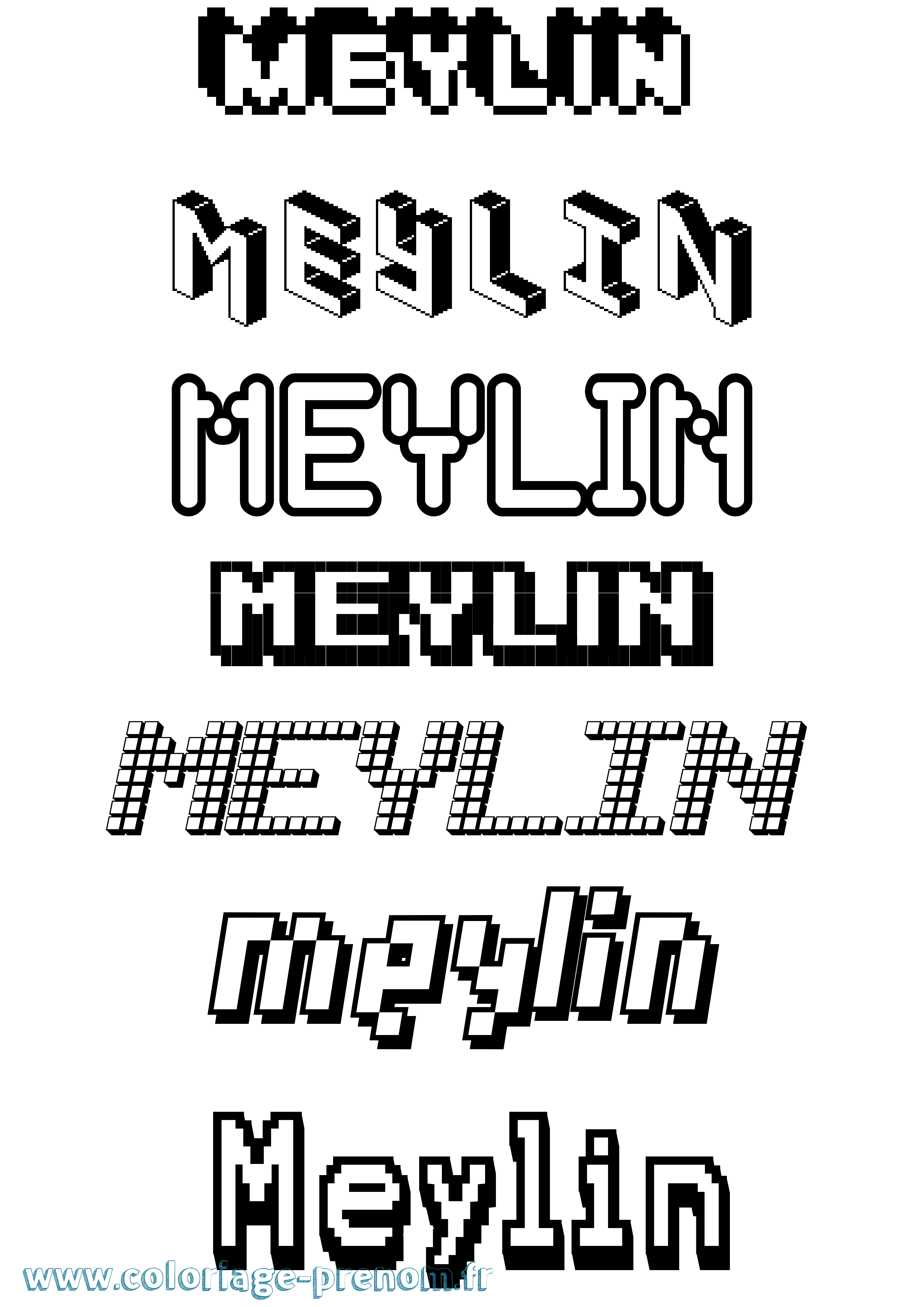 Coloriage Meylin Pixel Coloriage prénom Meylin Pixel