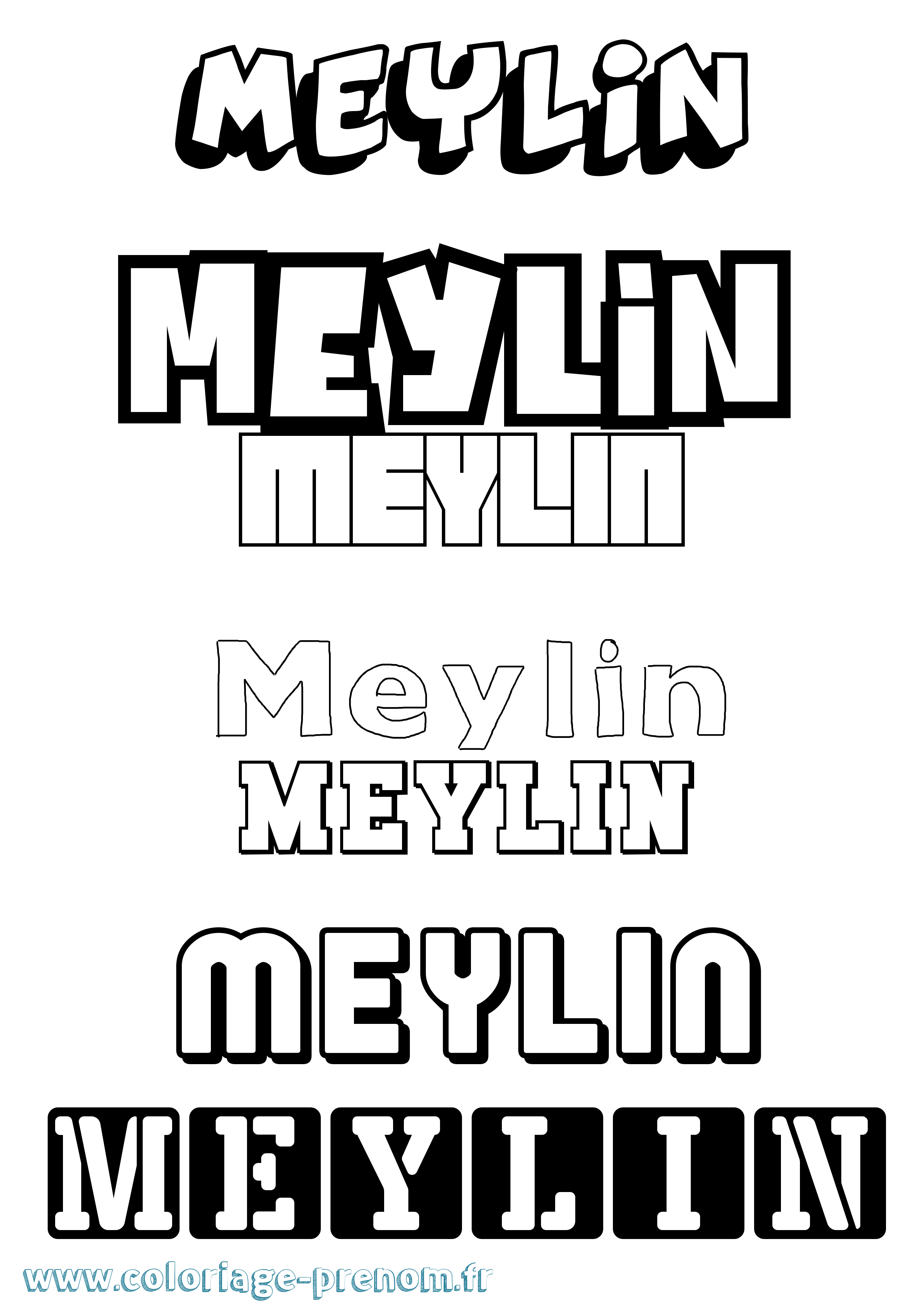 Coloriage Meylin Simple Coloriage prénom Meylin Simple