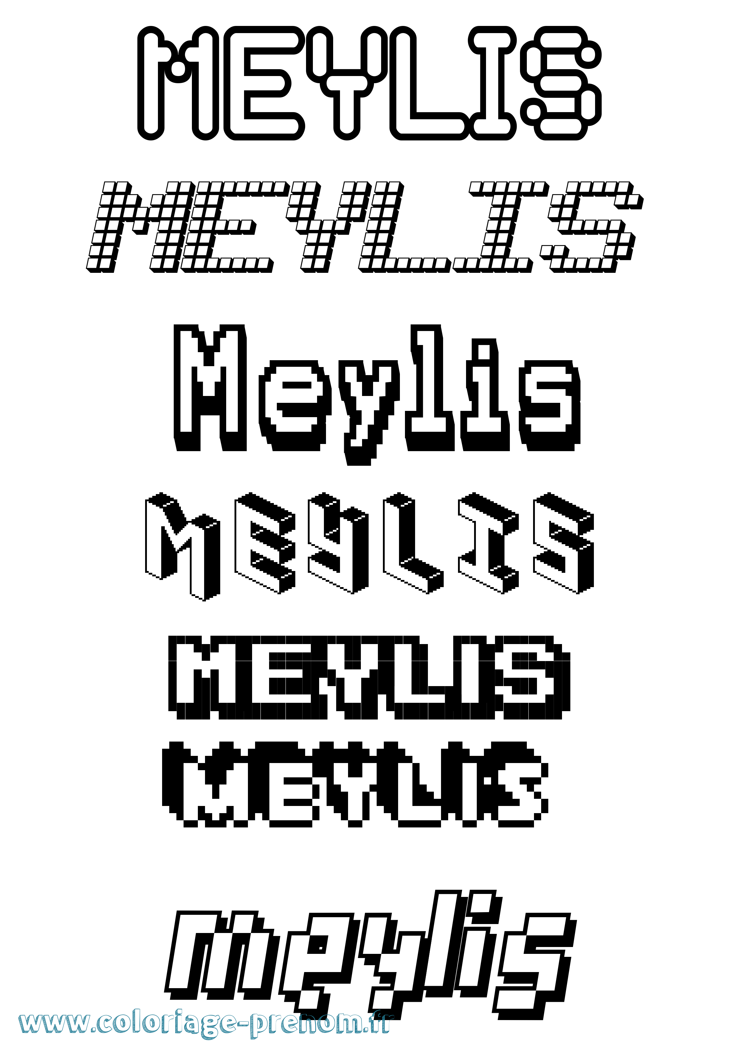 Coloriage Meylis Pixel Coloriage prénom Meylis Pixel