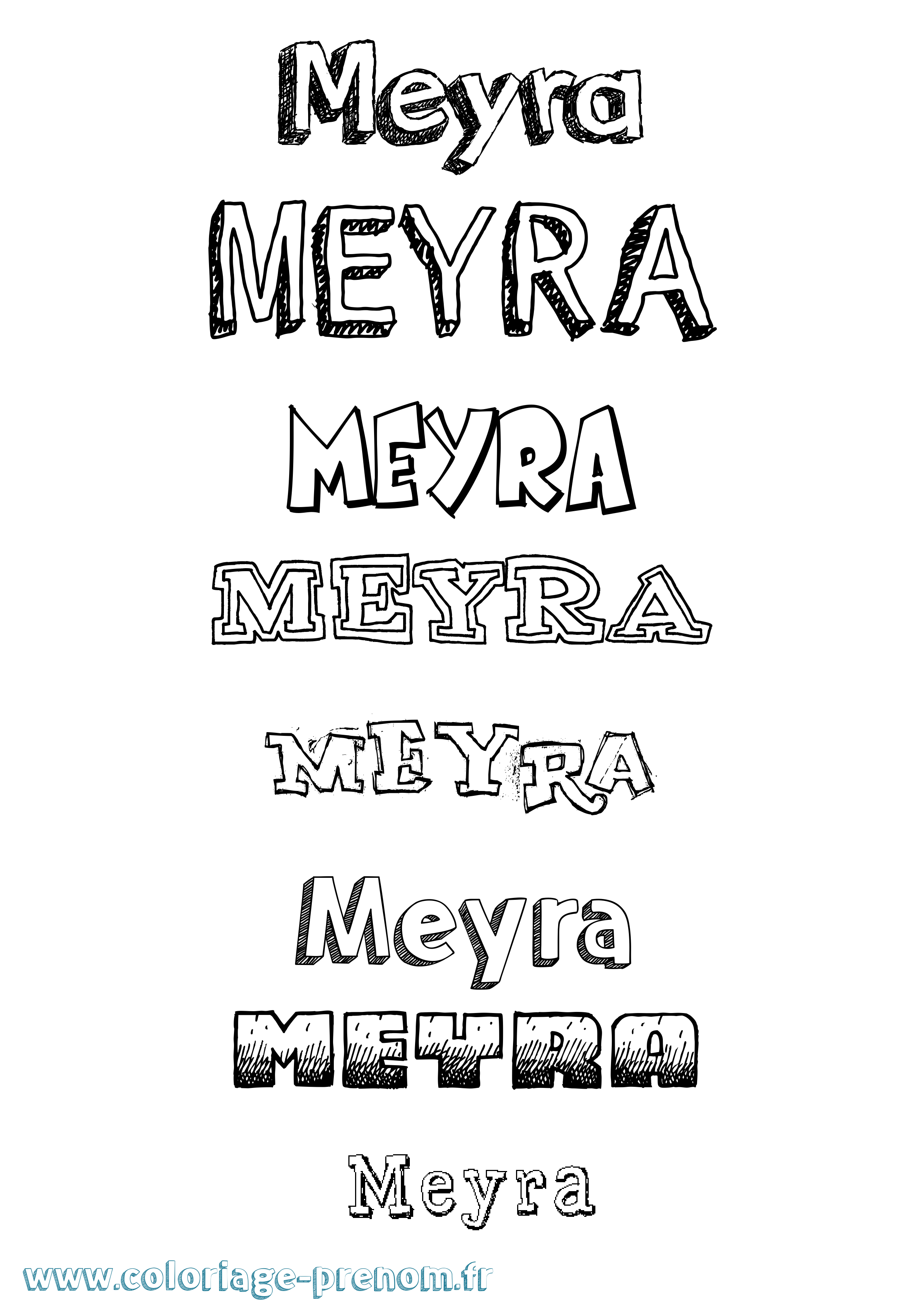 Coloriage Meyra Dessiné Coloriage prénom Meyra Dessiné