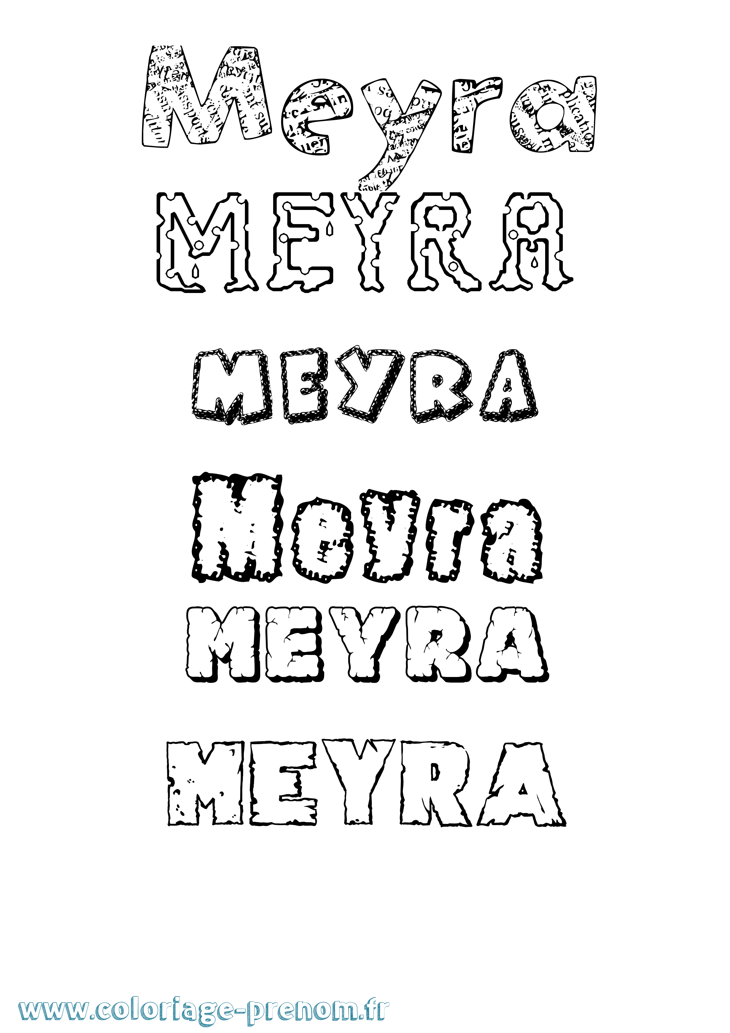 Coloriage Meyra Destructuré Coloriage prénom Meyra Destructuré