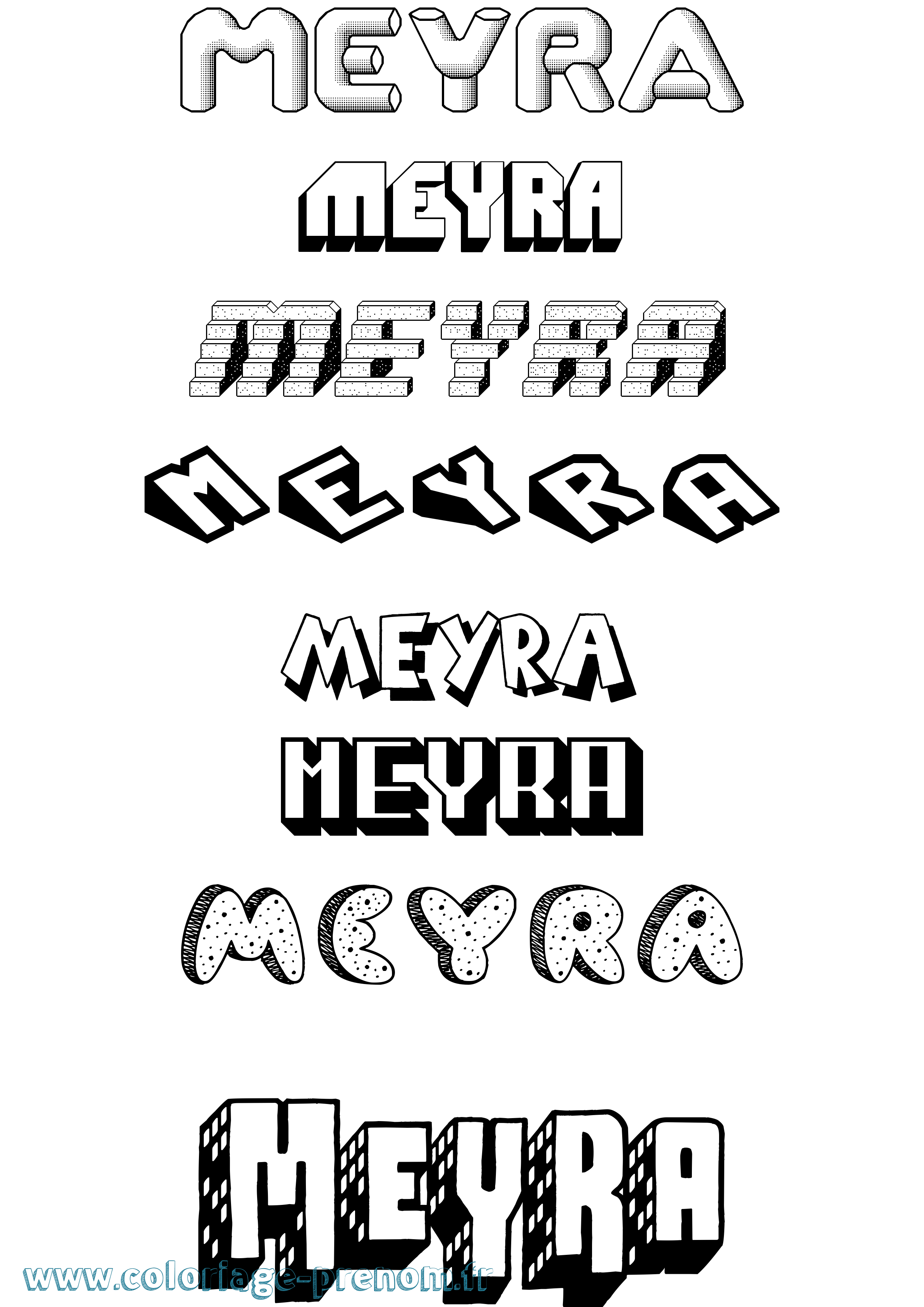 Coloriage Meyra Effet 3D Coloriage prénom Meyra Effet 3D