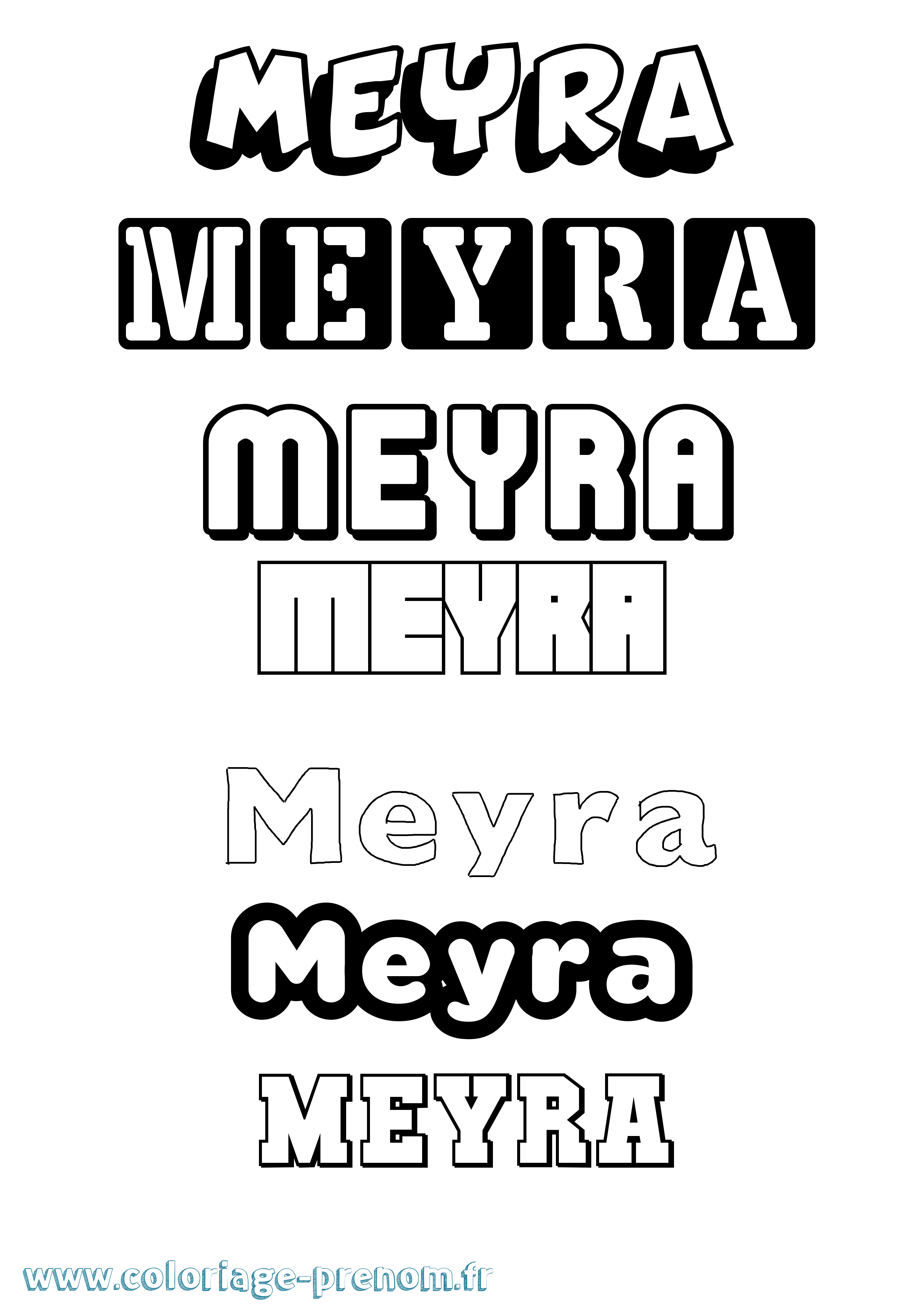 Coloriage Meyra Simple Coloriage prénom Meyra Simple