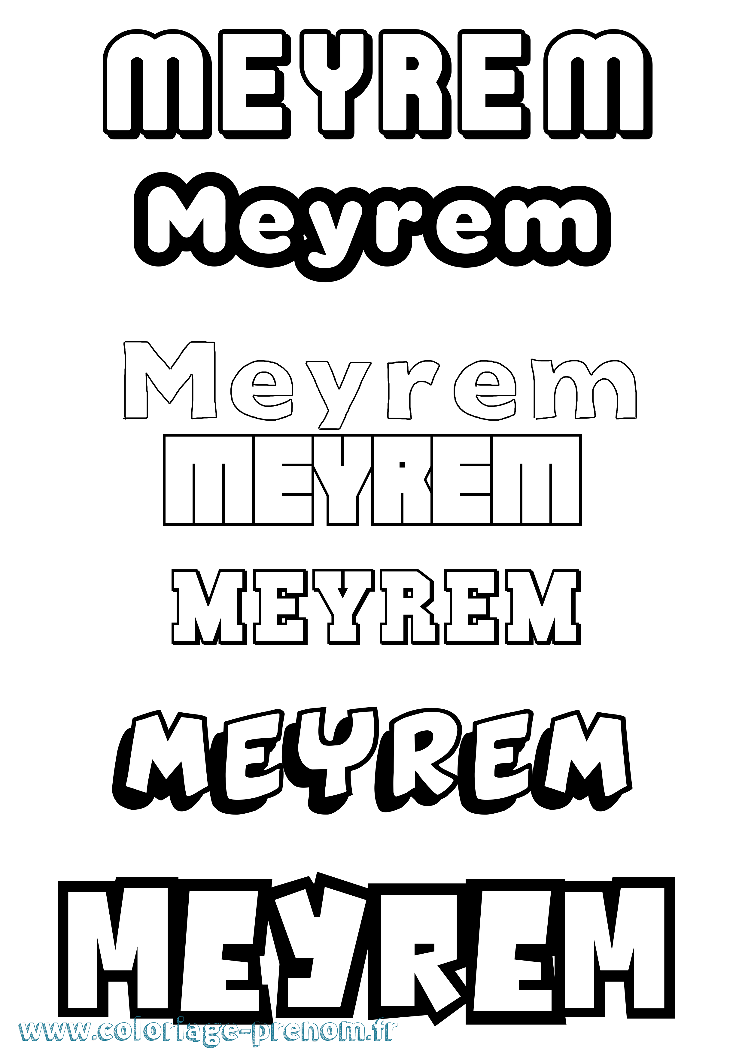 Coloriage Meyrem Simple Coloriage prénom Meyrem Simple