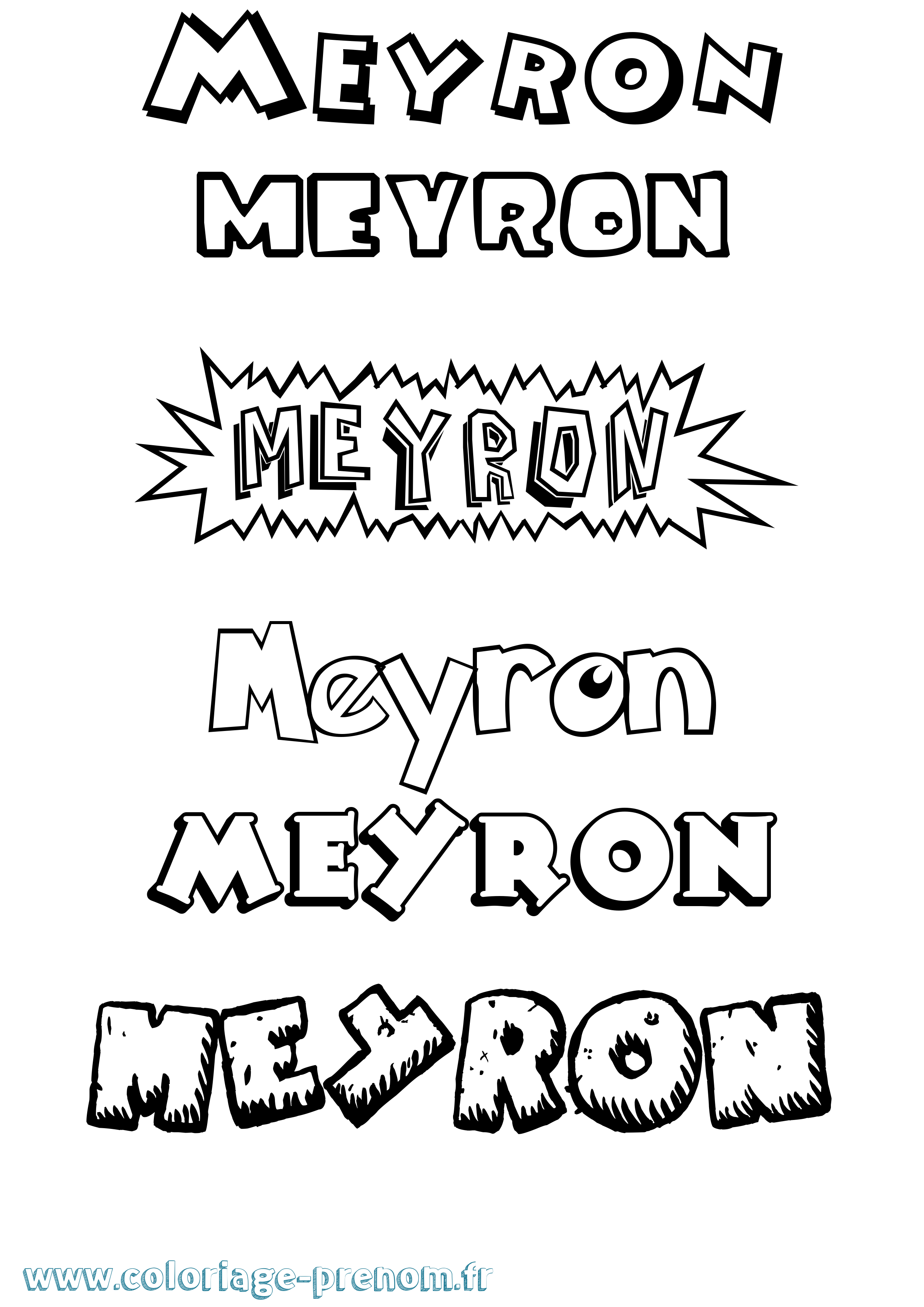 Coloriage Meyron Dessin Animé Coloriage prénom Meyron Dessin Animé