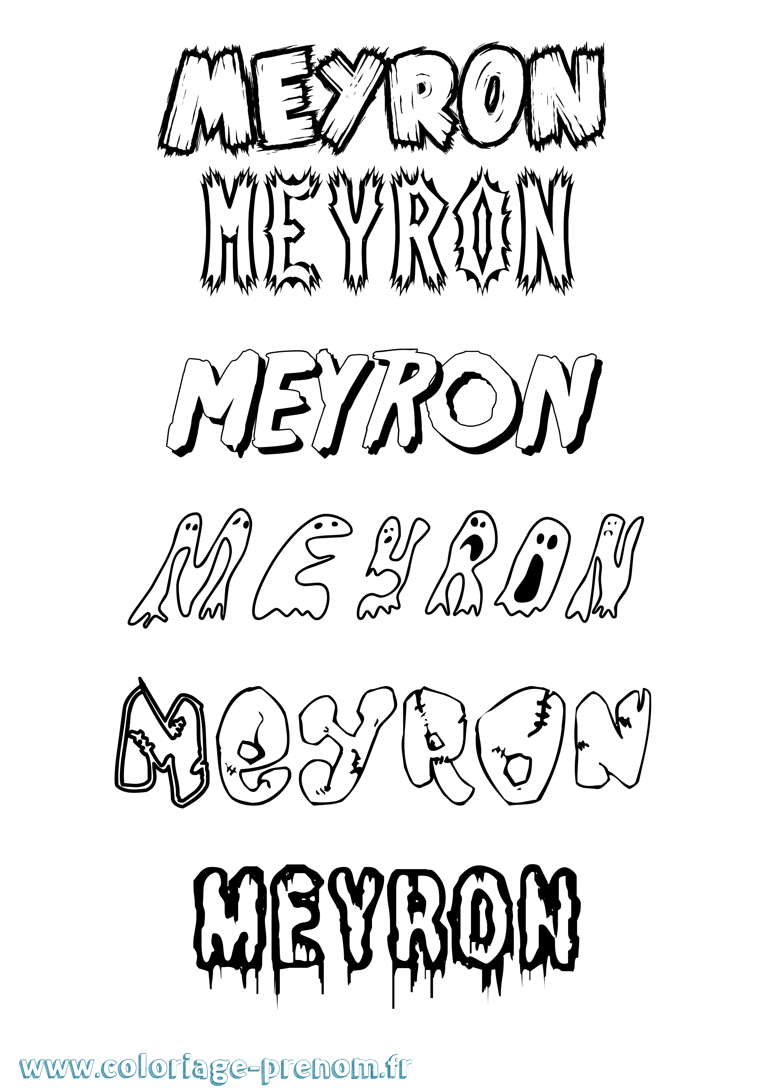 Coloriage Meyron Frisson Coloriage prénom Meyron Frisson