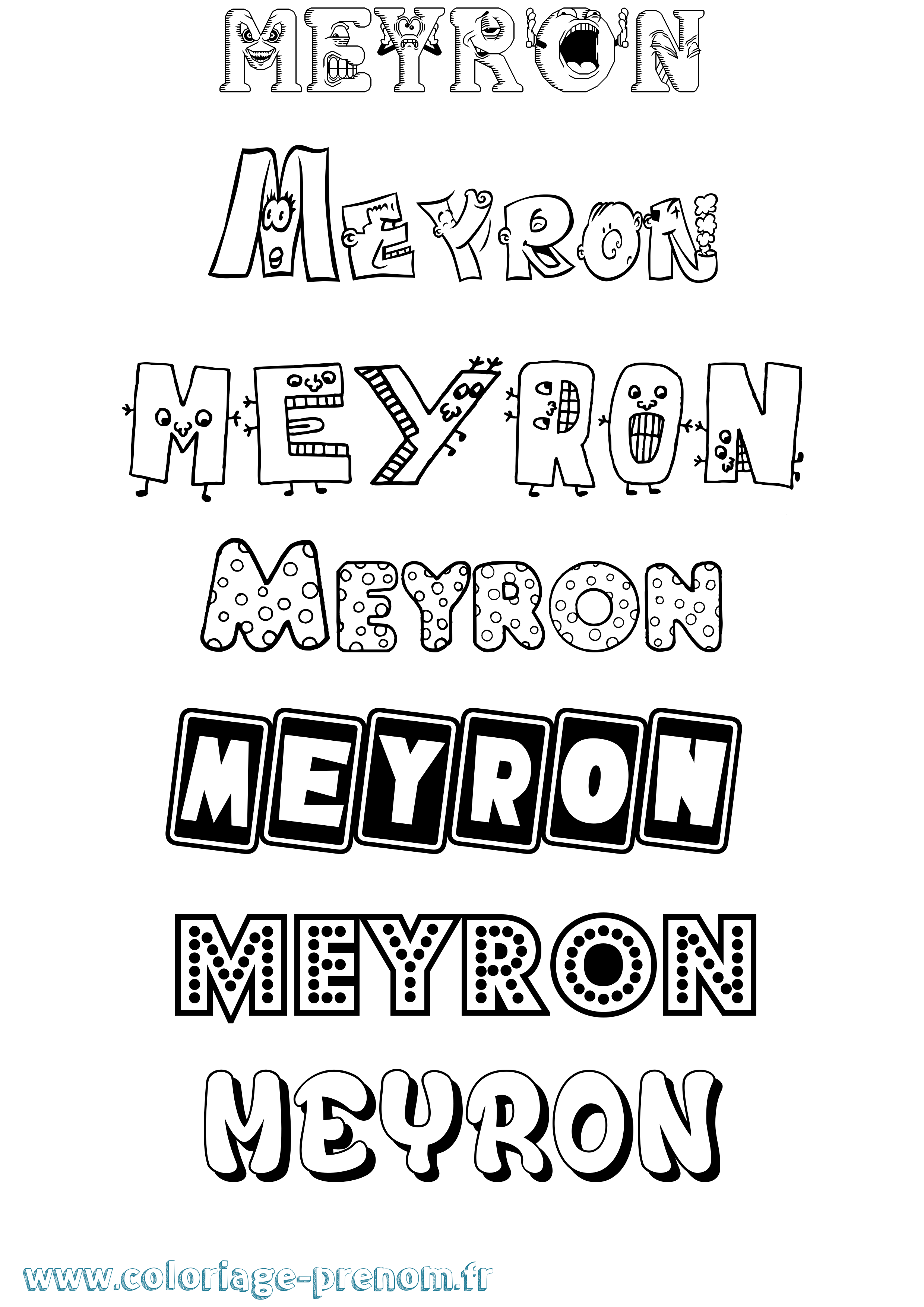 Coloriage Meyron Fun Coloriage prénom Meyron Fun