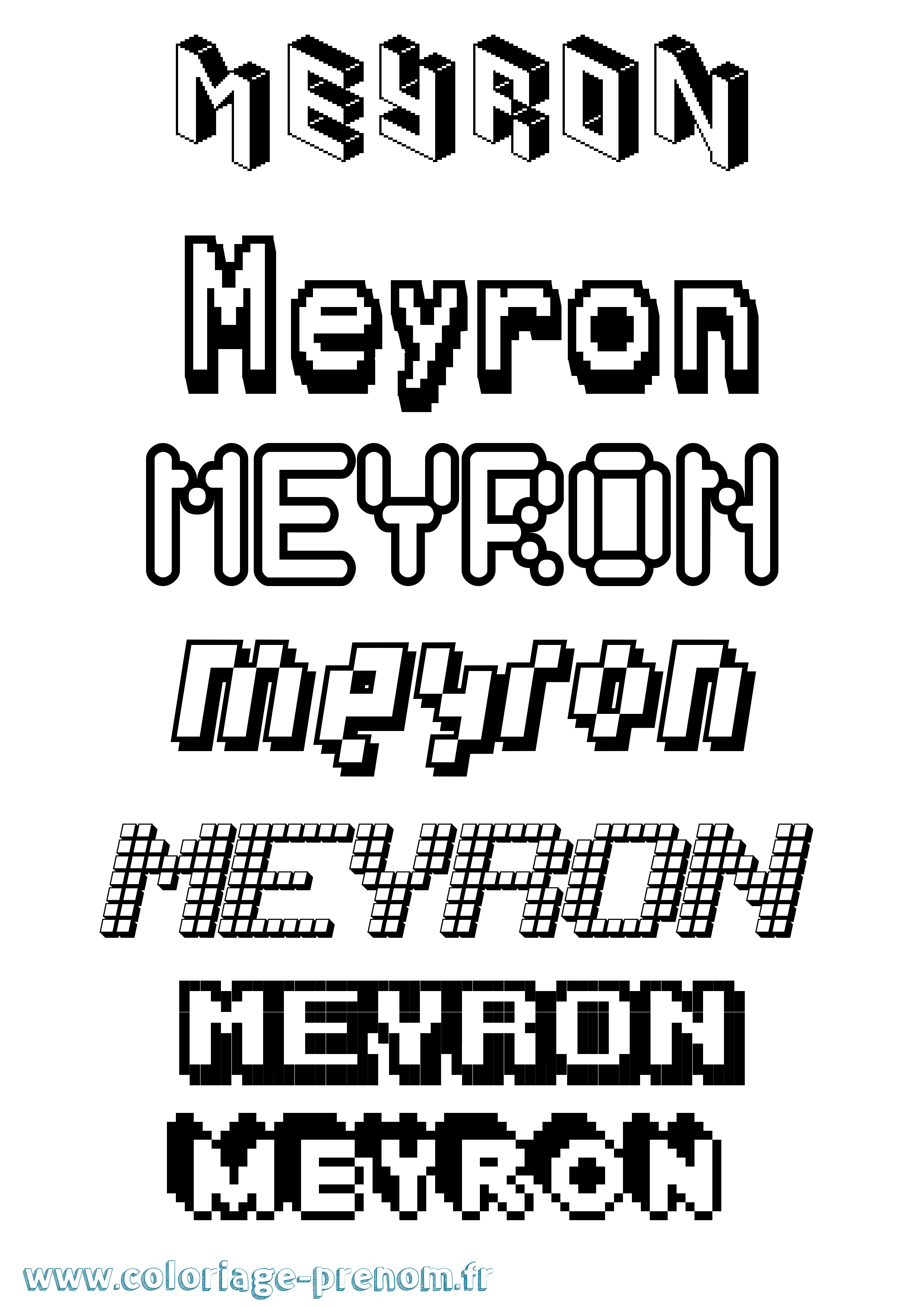Coloriage Meyron Pixel Coloriage prénom Meyron Pixel
