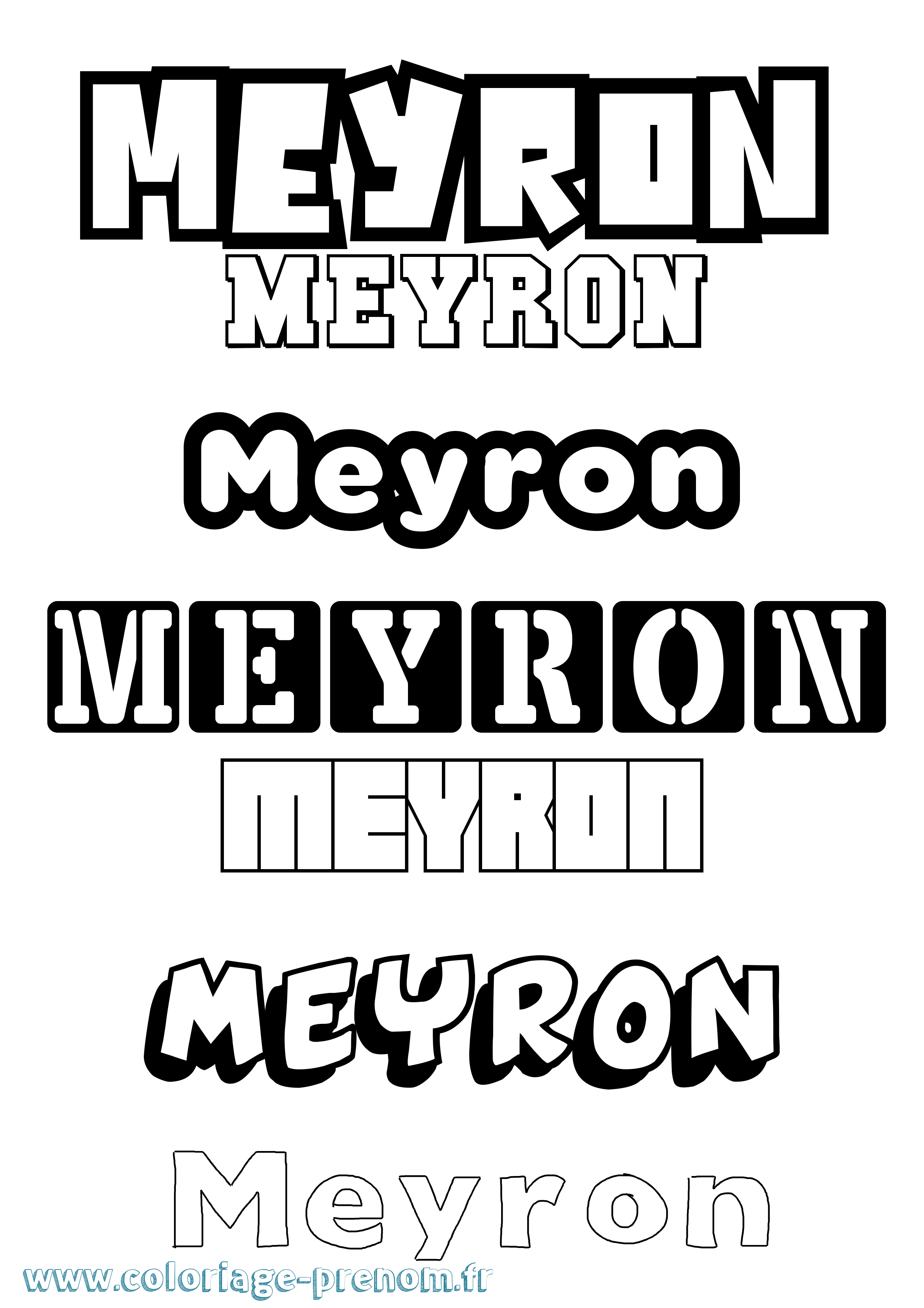 Coloriage Meyron Simple Coloriage prénom Meyron Simple