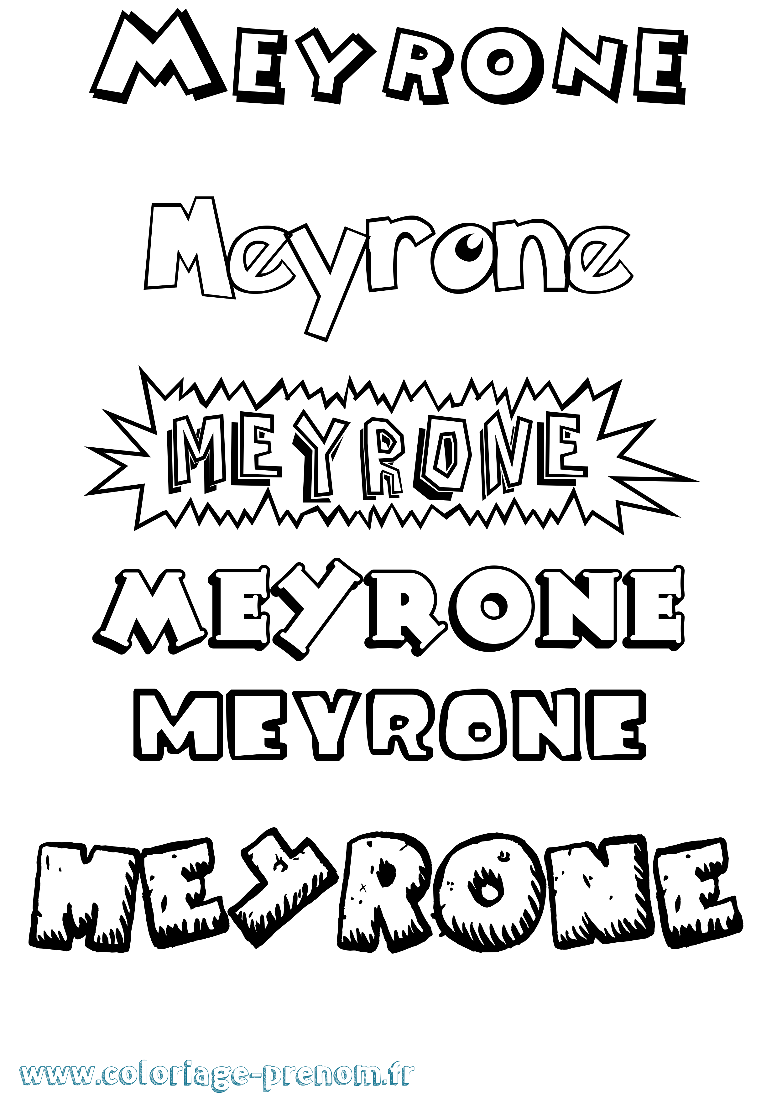 Coloriage Meyrone Dessin Animé Coloriage prénom Meyrone Dessin Animé