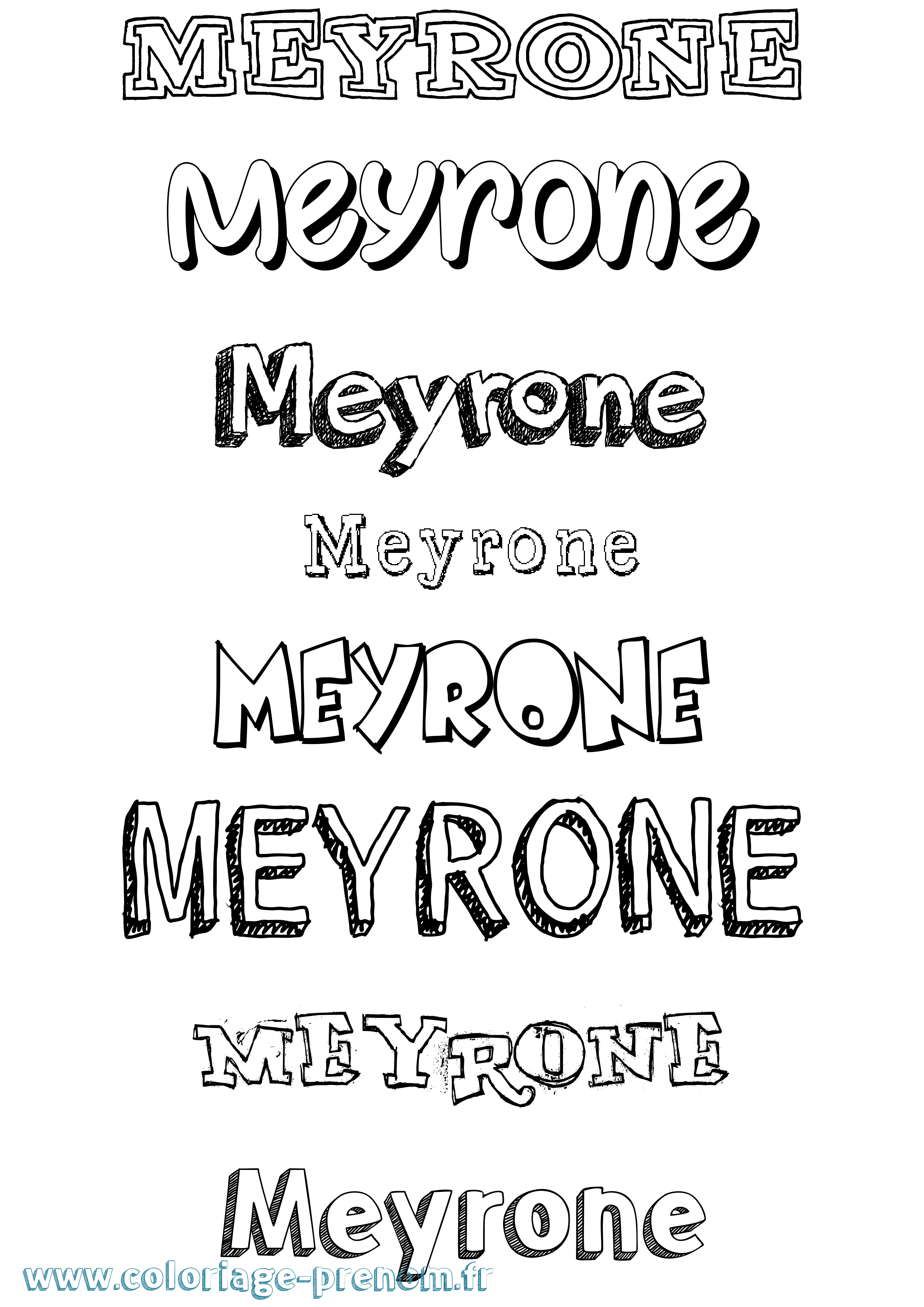 Coloriage Meyrone Dessiné Coloriage prénom Meyrone Dessiné