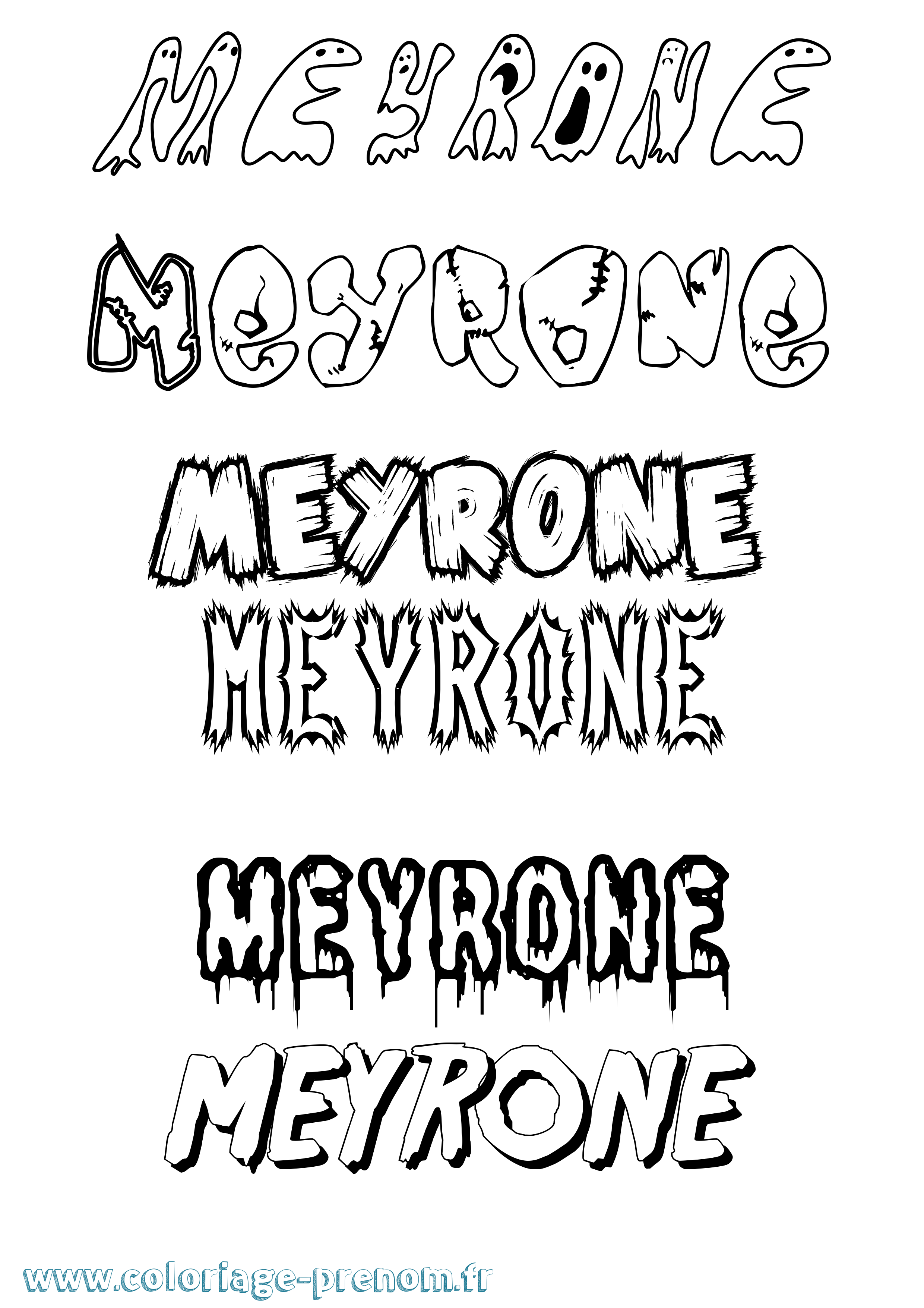Coloriage Meyrone Frisson Coloriage prénom Meyrone Frisson