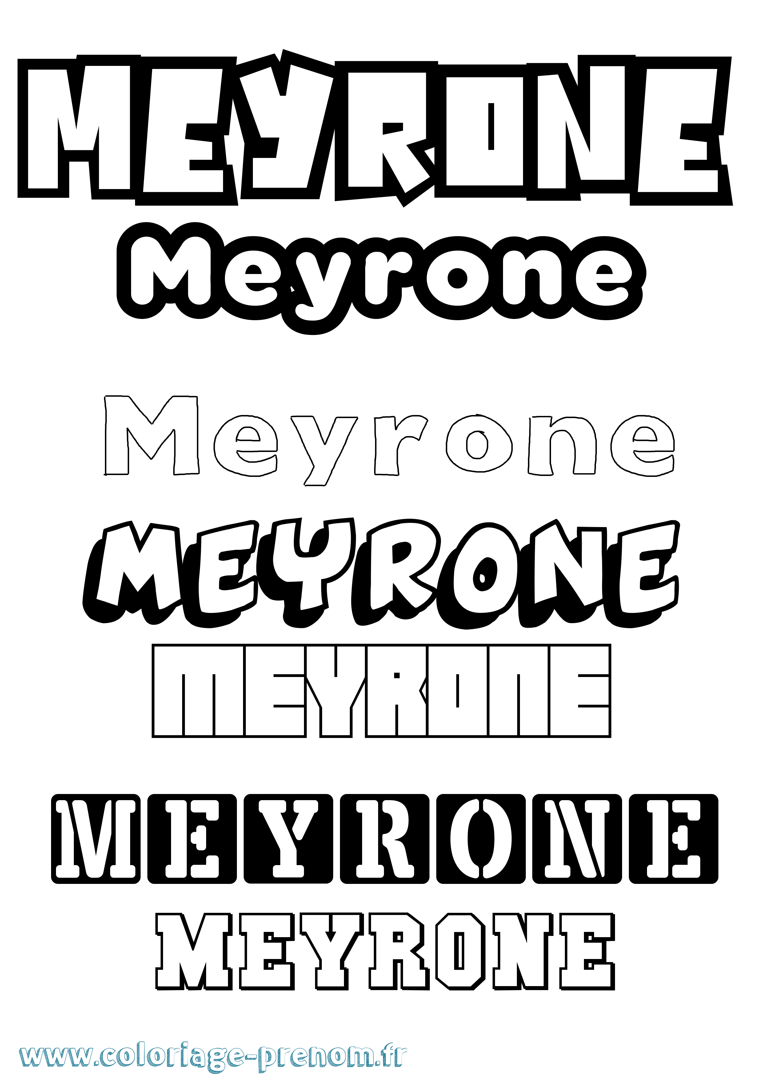 Coloriage Meyrone Simple Coloriage prénom Meyrone Simple