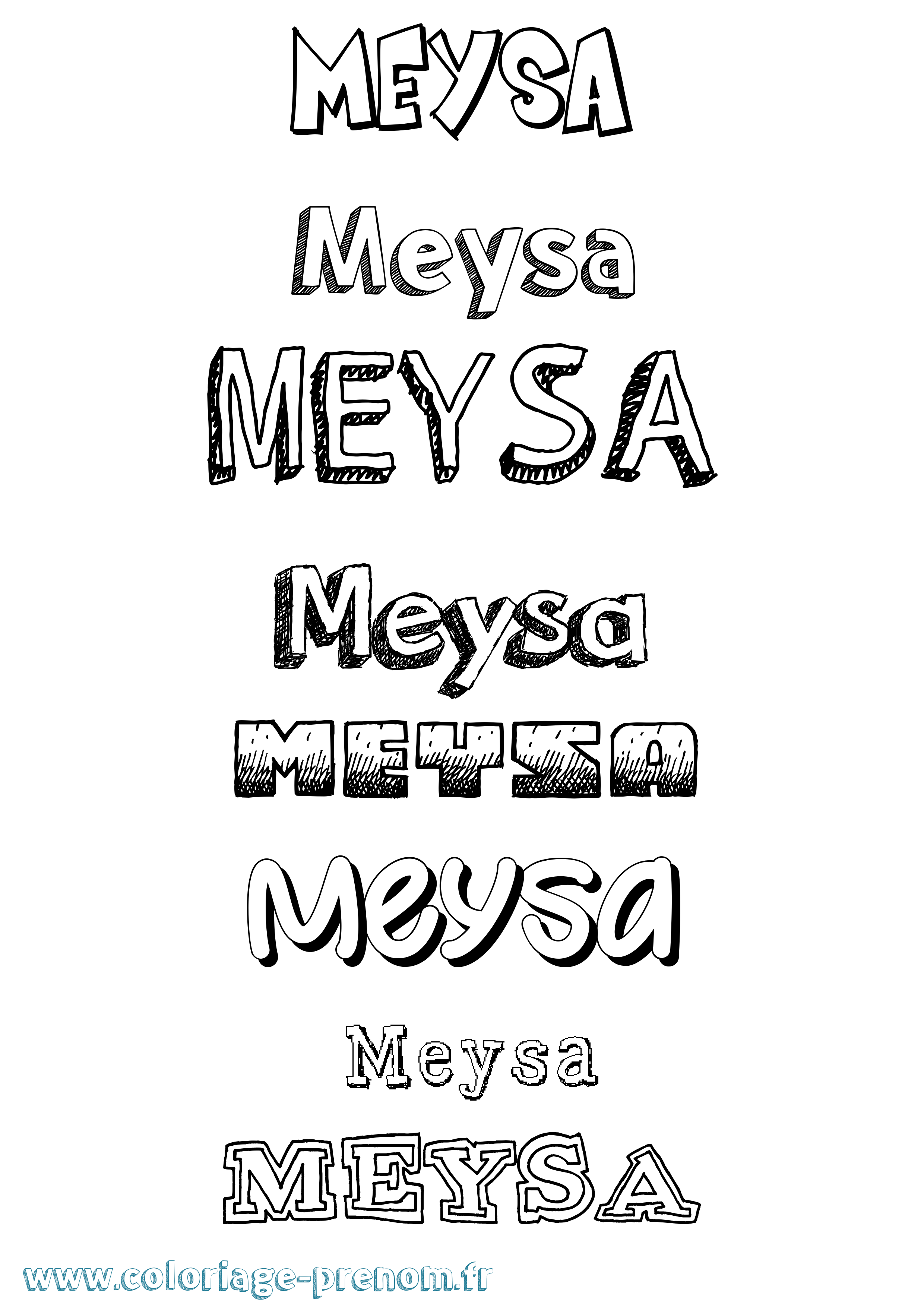 Coloriage Meysa Dessiné Coloriage prénom Meysa Dessiné