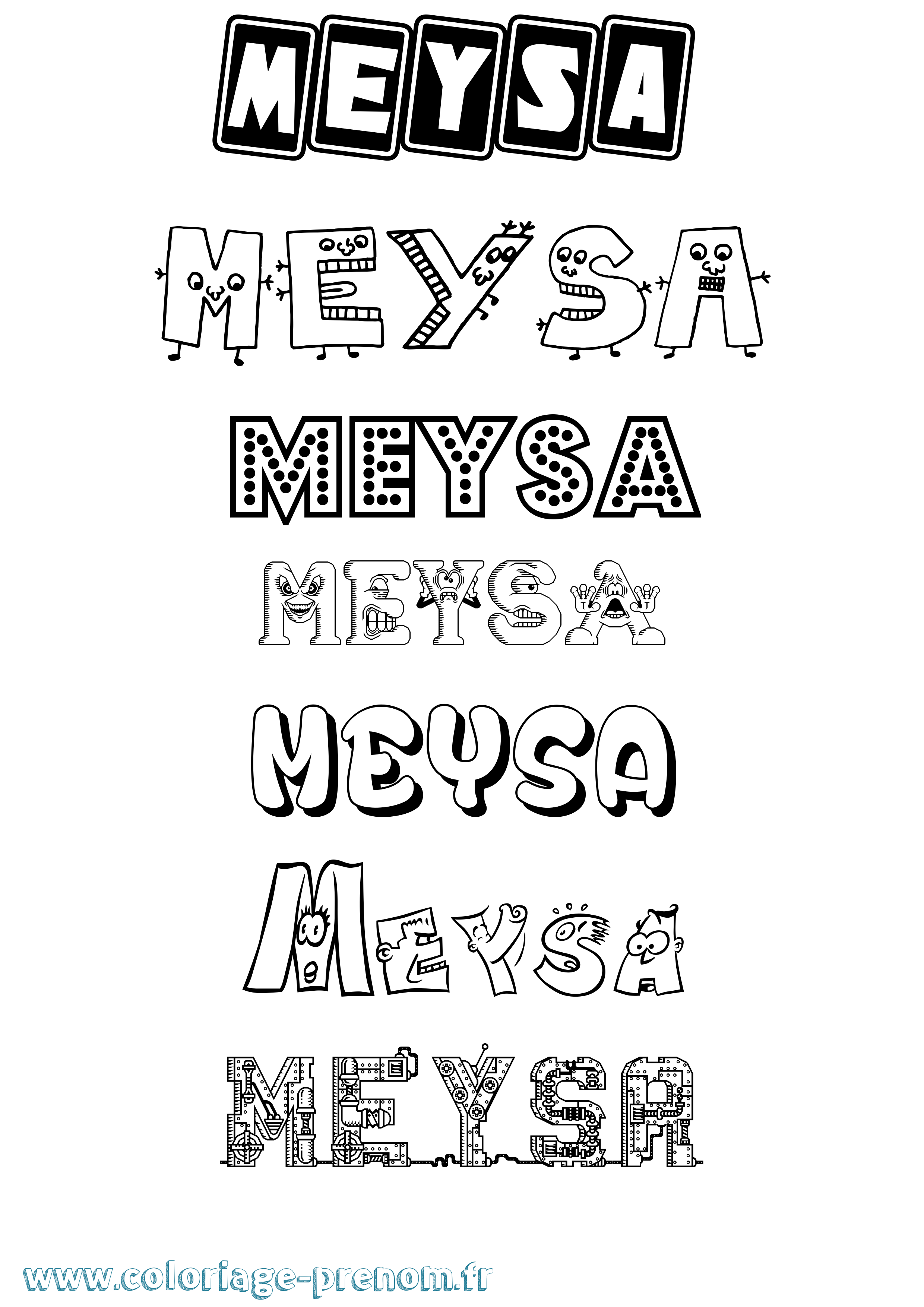 Coloriage Meysa Fun Coloriage prénom Meysa Fun