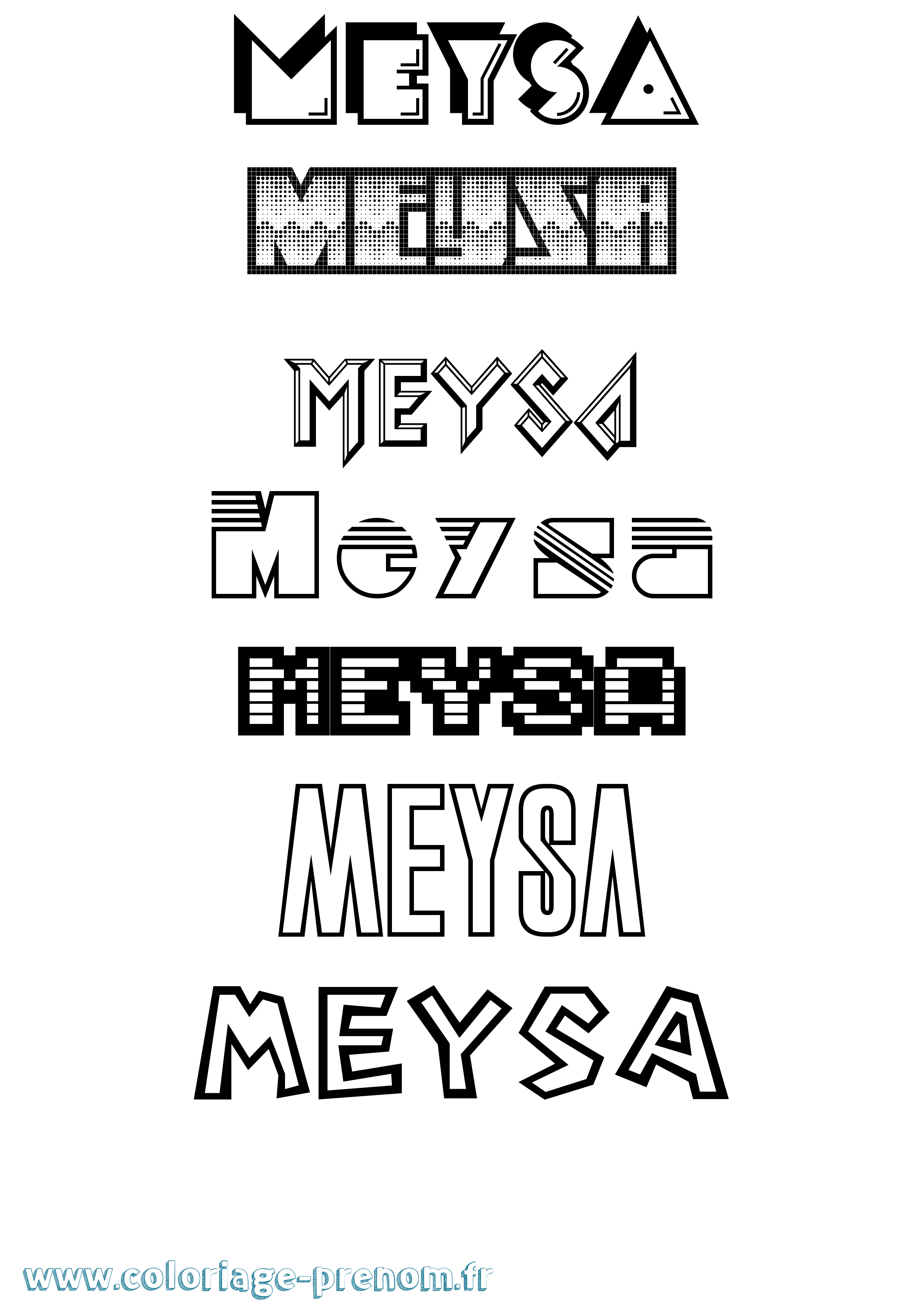 Coloriage Meysa Jeux Vidéos Coloriage prénom Meysa Jeux Vidéos