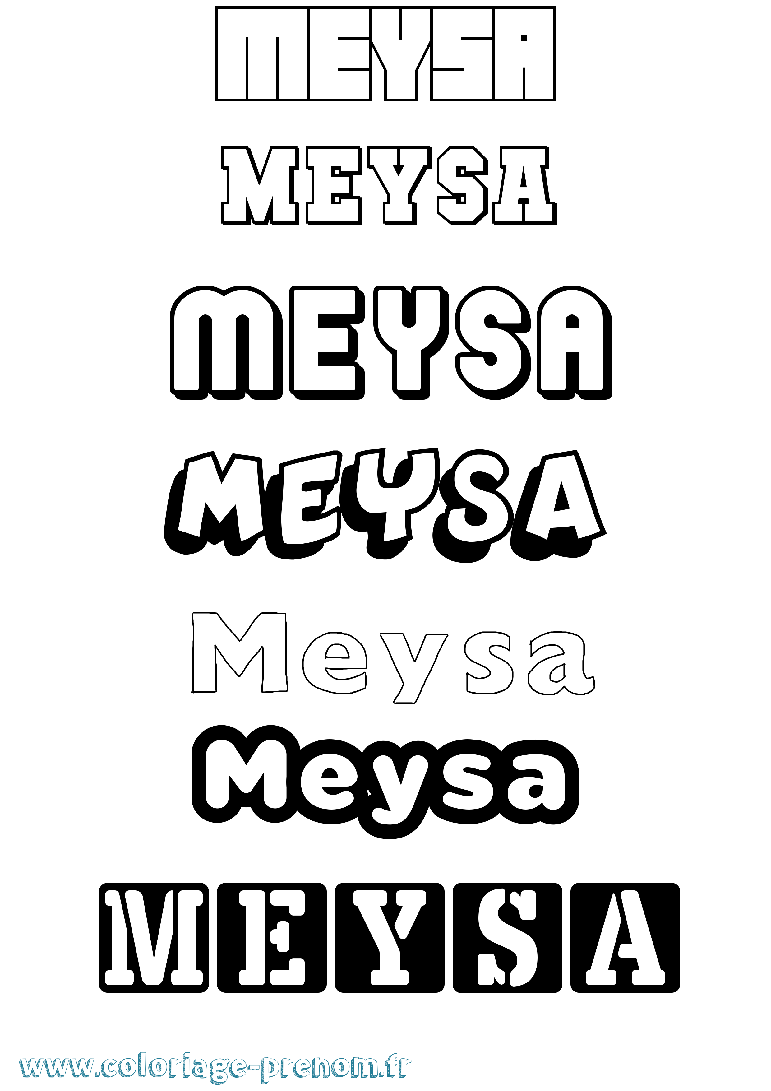 Coloriage Meysa Simple Coloriage prénom Meysa Simple