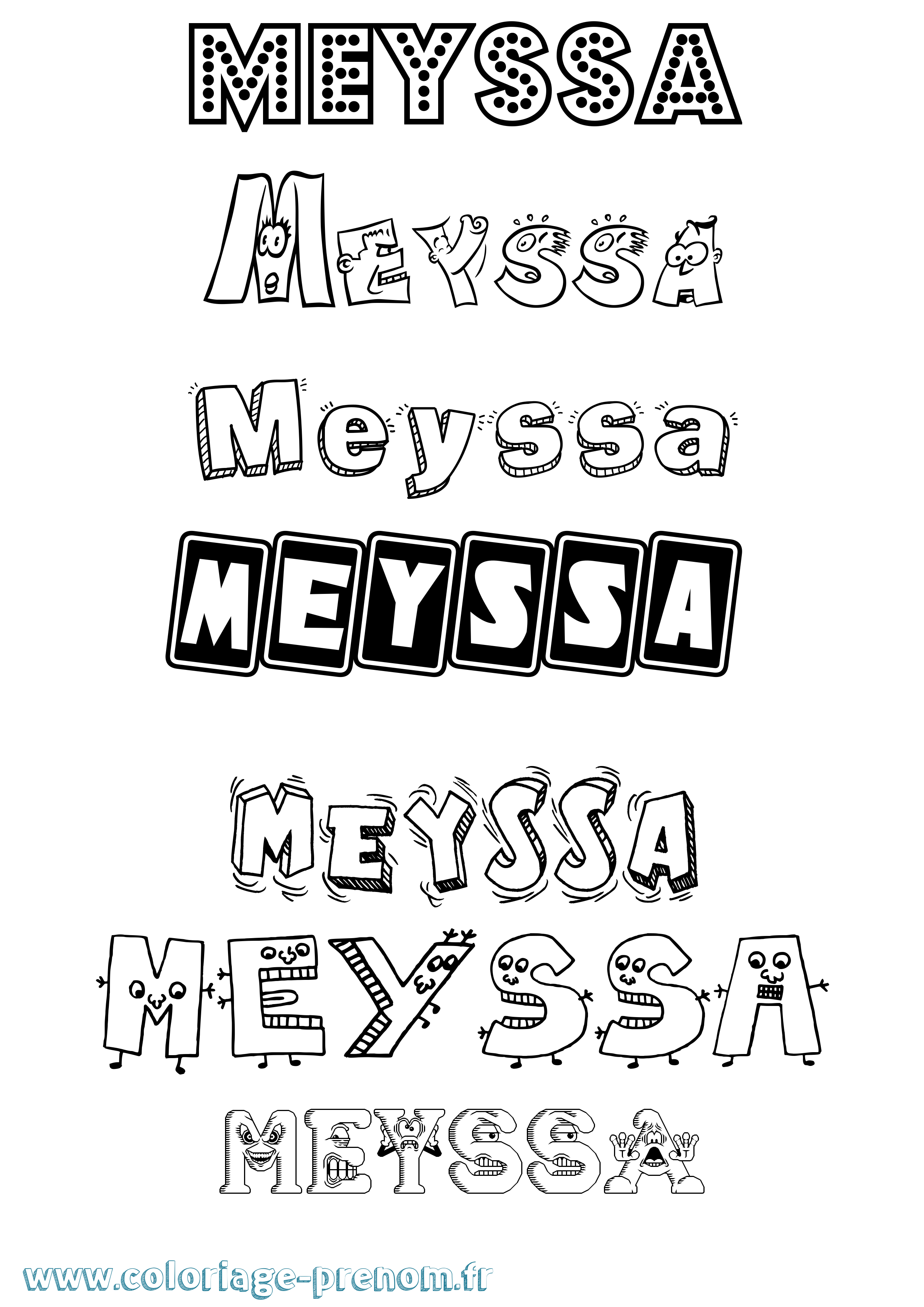 Coloriage Meyssa Fun Coloriage prénom Meyssa Fun