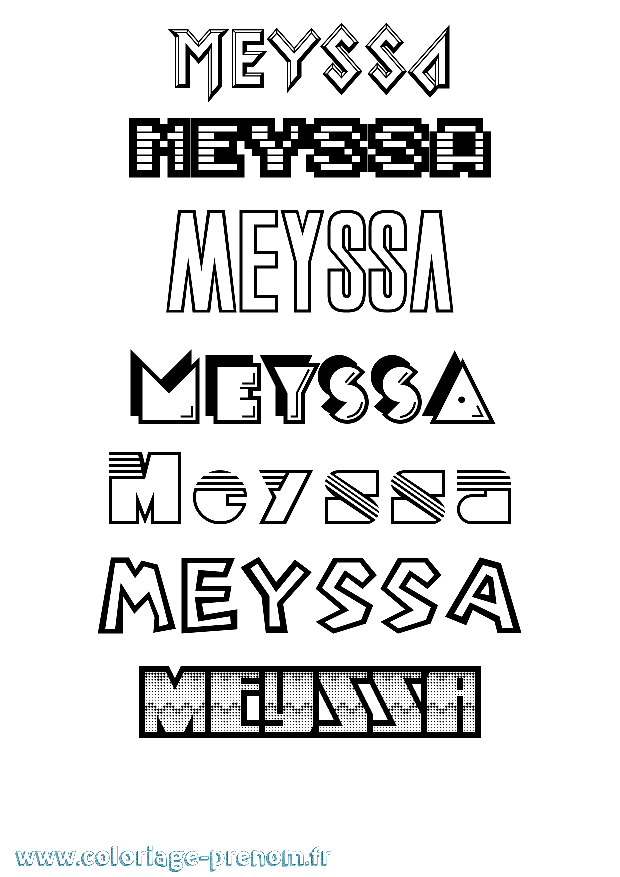 Coloriage Meyssa Jeux Vidéos Coloriage prénom Meyssa Jeux Vidéos