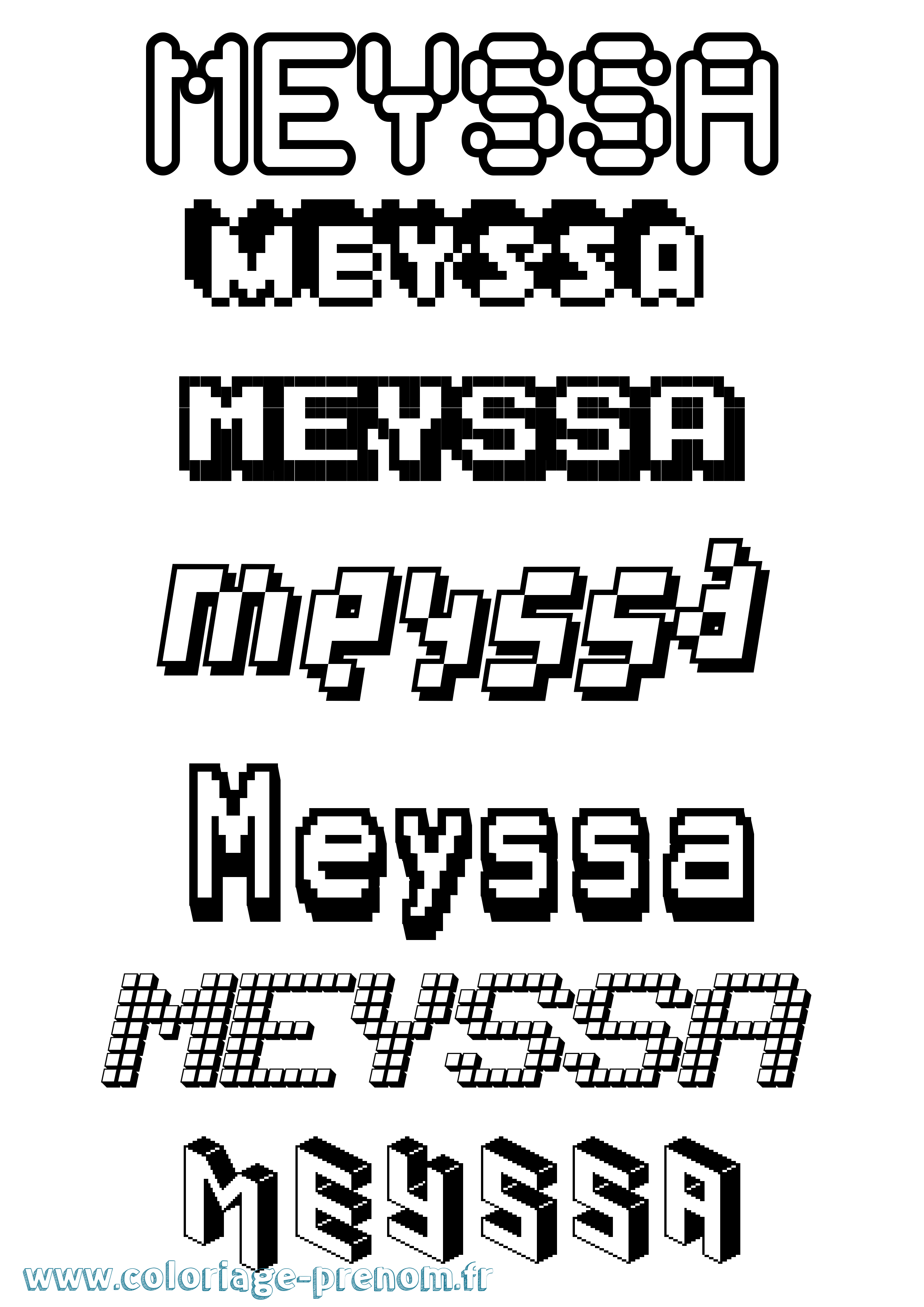 Coloriage Meyssa Pixel Coloriage prénom Meyssa Pixel