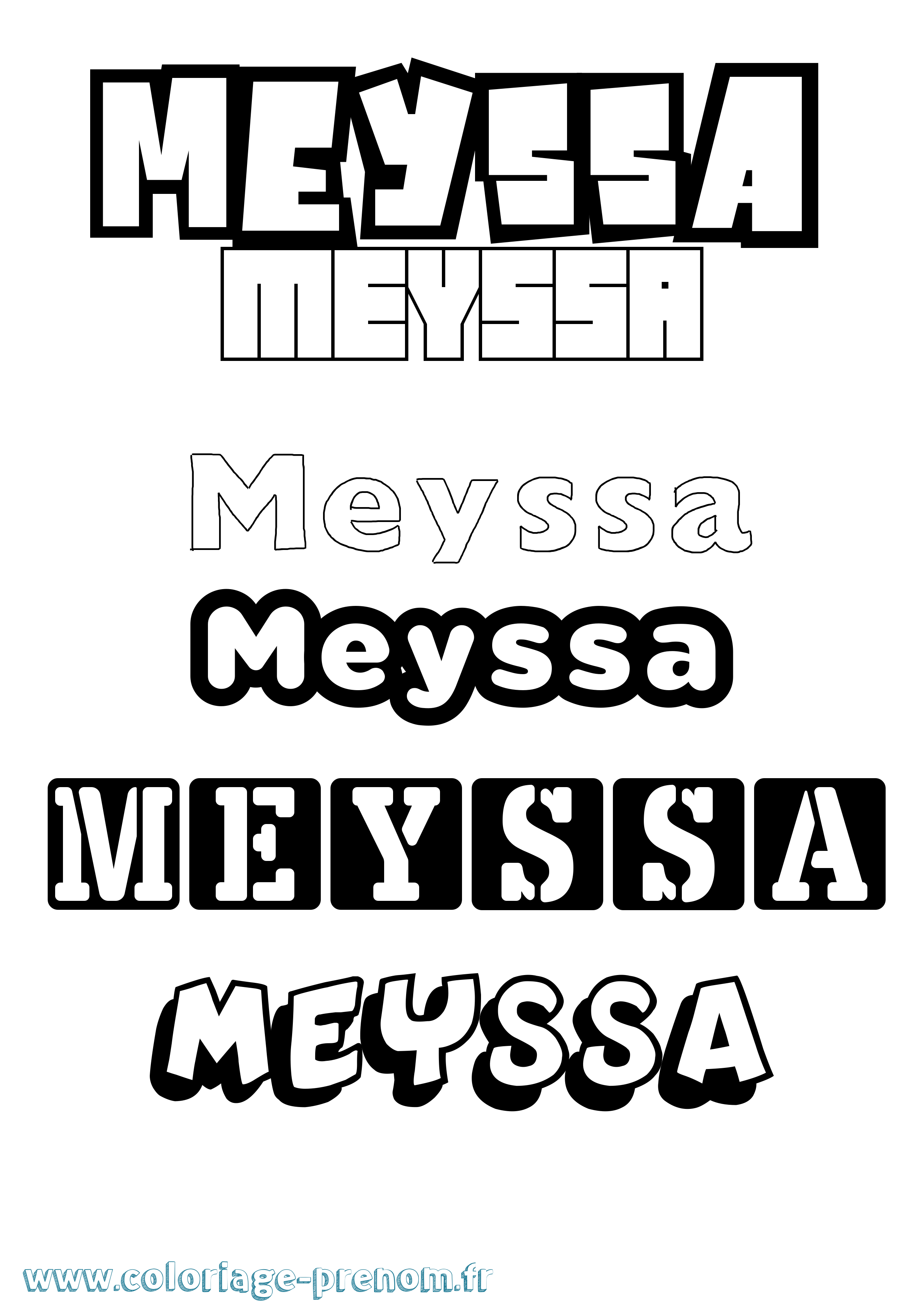 Coloriage Meyssa Simple Coloriage prénom Meyssa Simple