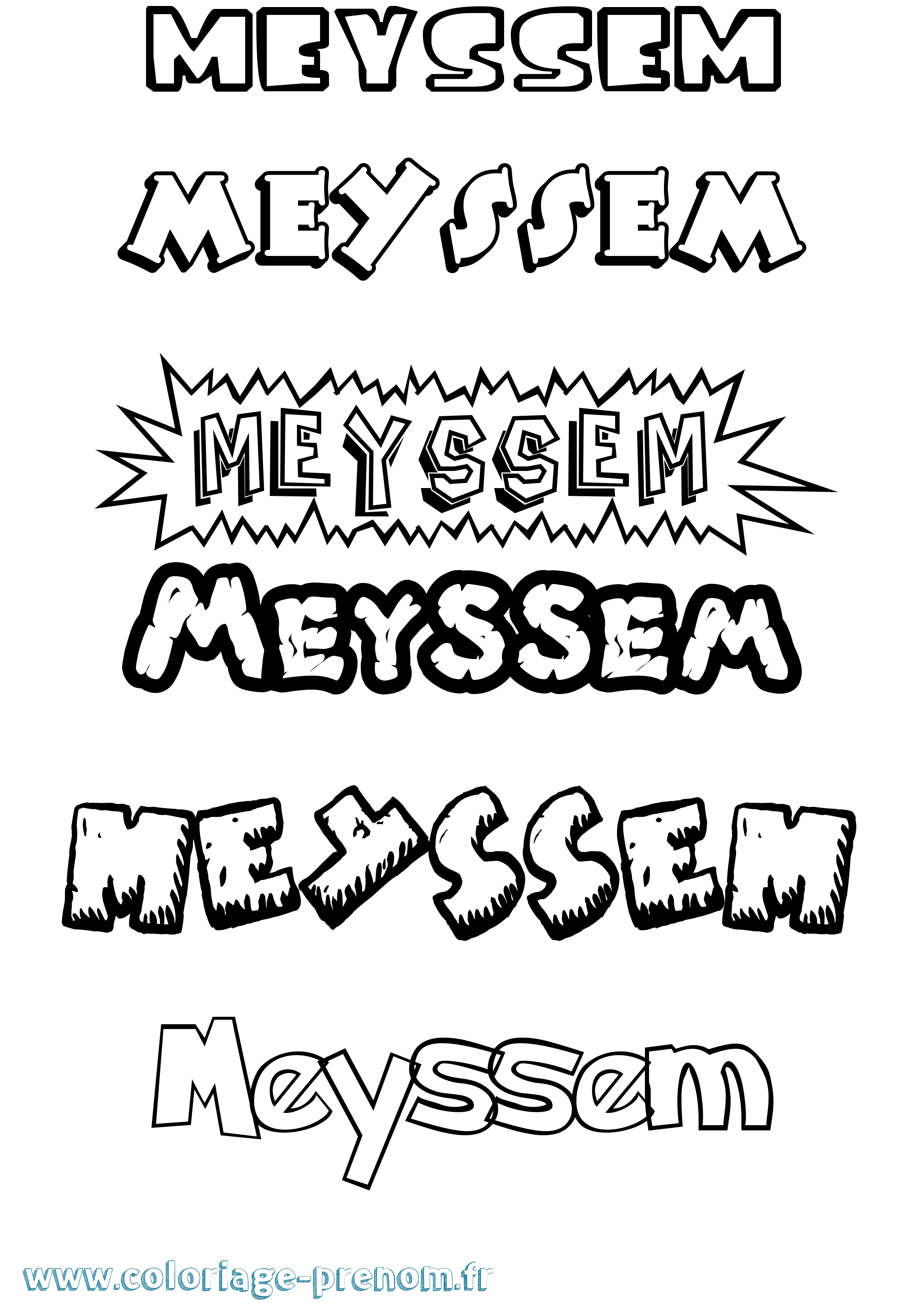 Coloriage Meyssem Dessin Animé Coloriage prénom Meyssem Dessin Animé