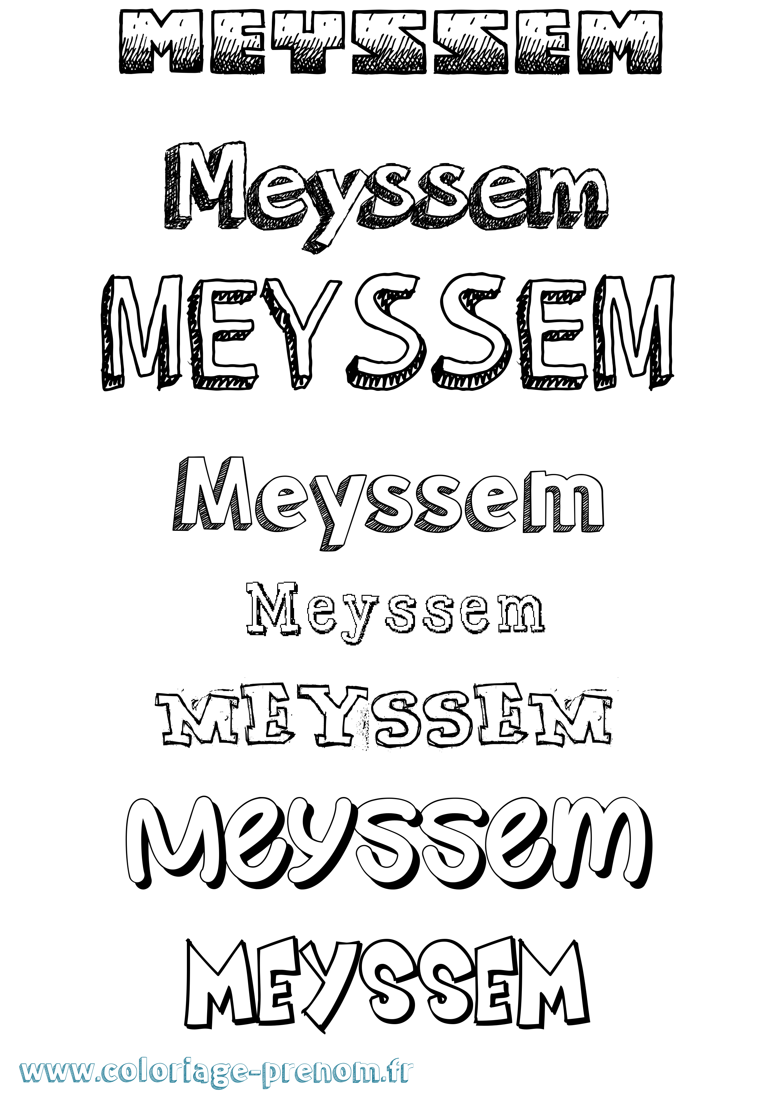 Coloriage Meyssem Dessiné Coloriage prénom Meyssem Dessiné
