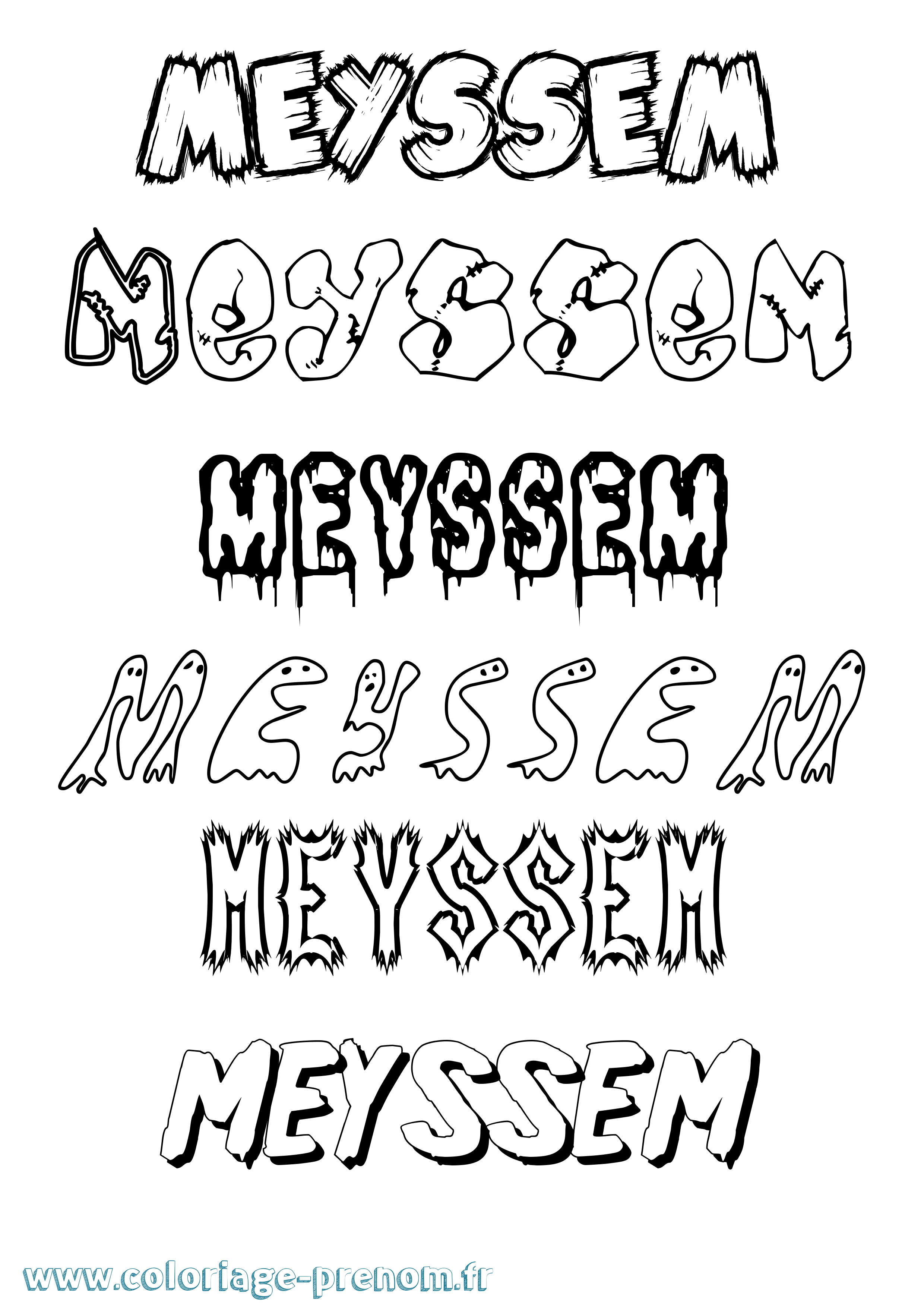 Coloriage Meyssem Frisson Coloriage prénom Meyssem Frisson