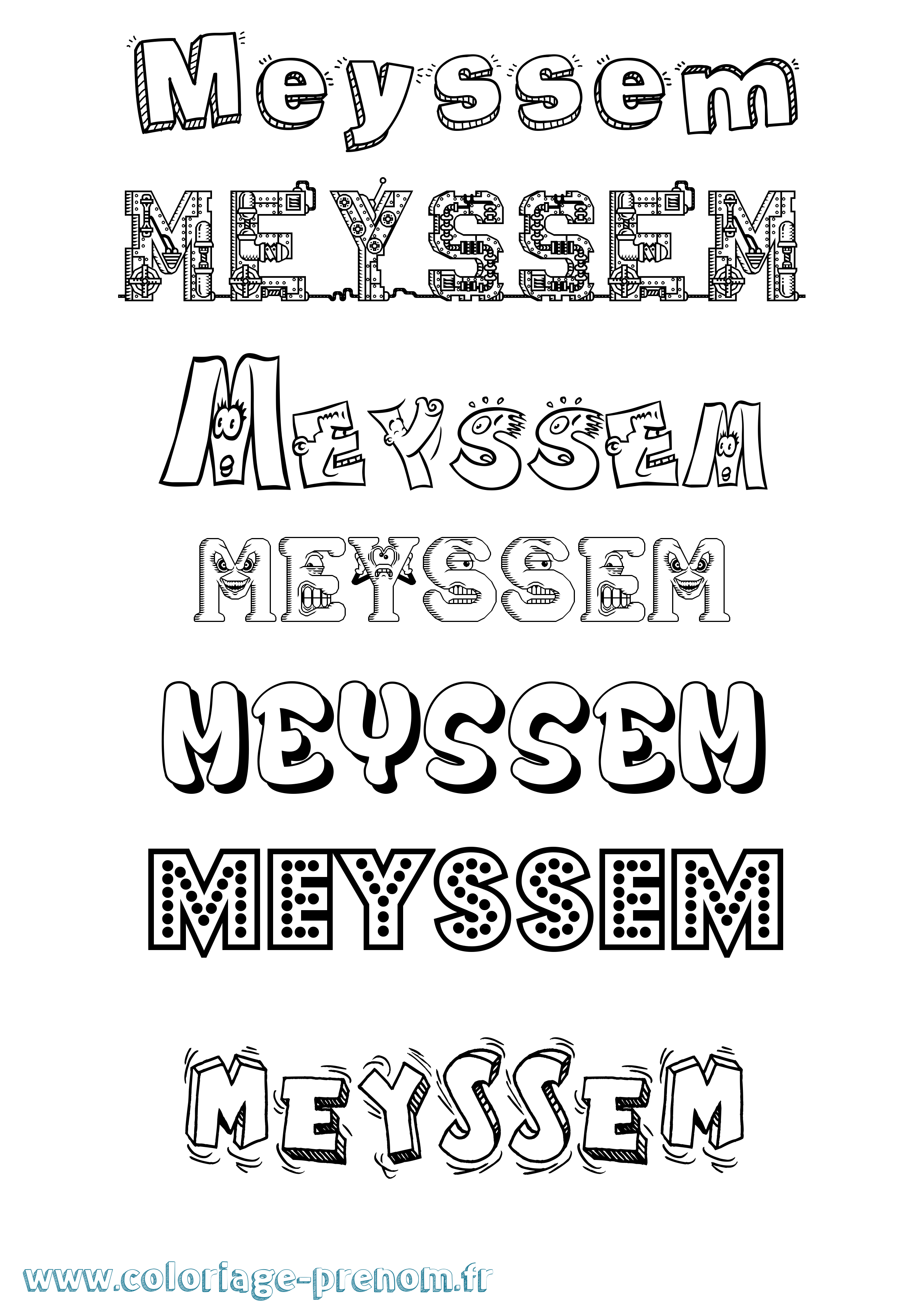 Coloriage Meyssem Fun Coloriage prénom Meyssem Fun