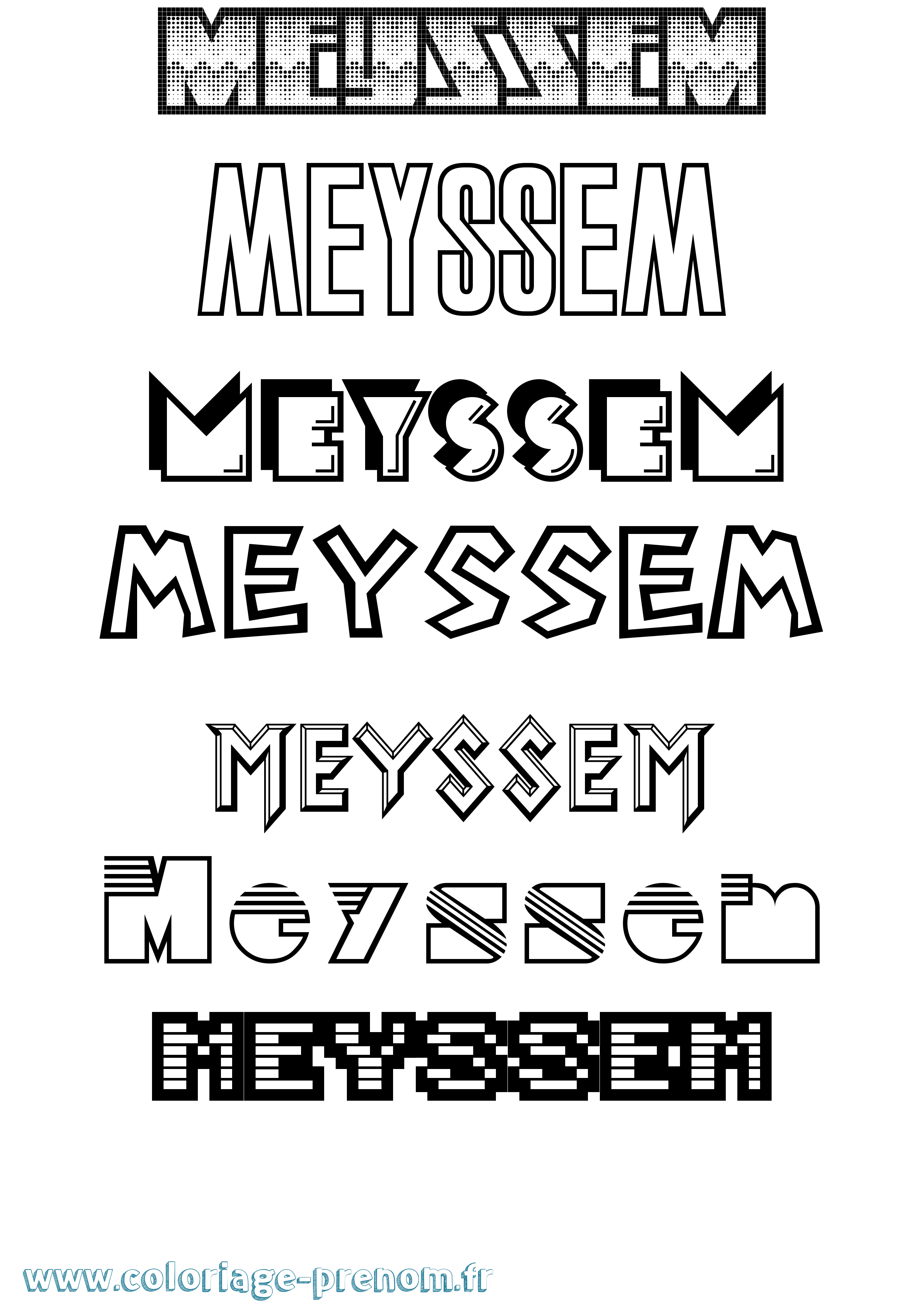 Coloriage Meyssem Jeux Vidéos Coloriage prénom Meyssem Jeux Vidéos