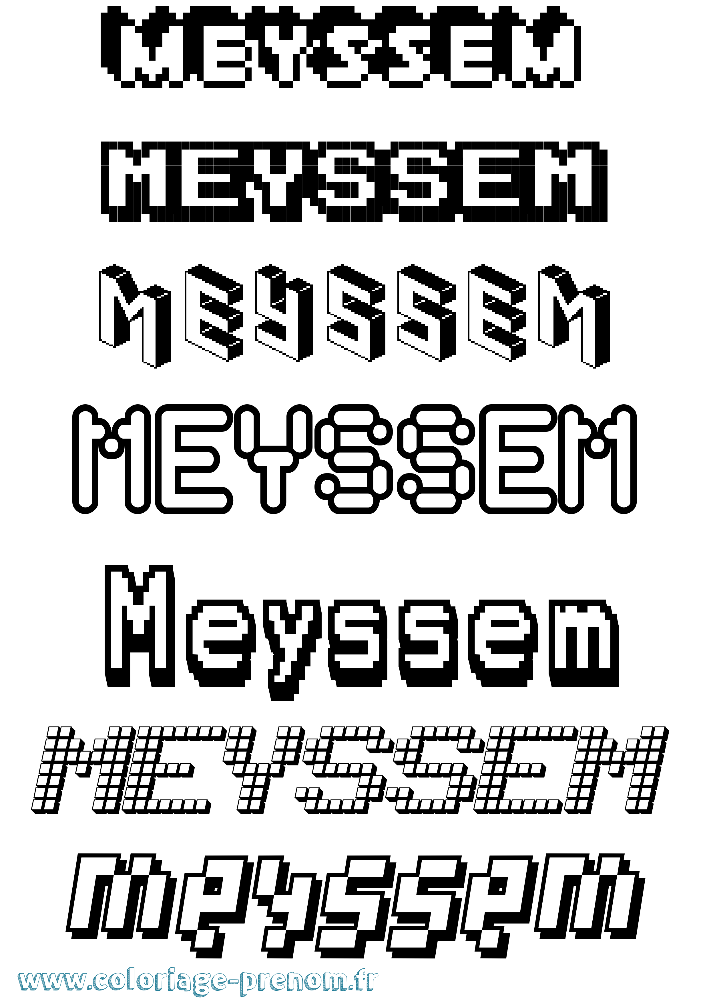 Coloriage Meyssem Pixel Coloriage prénom Meyssem Pixel