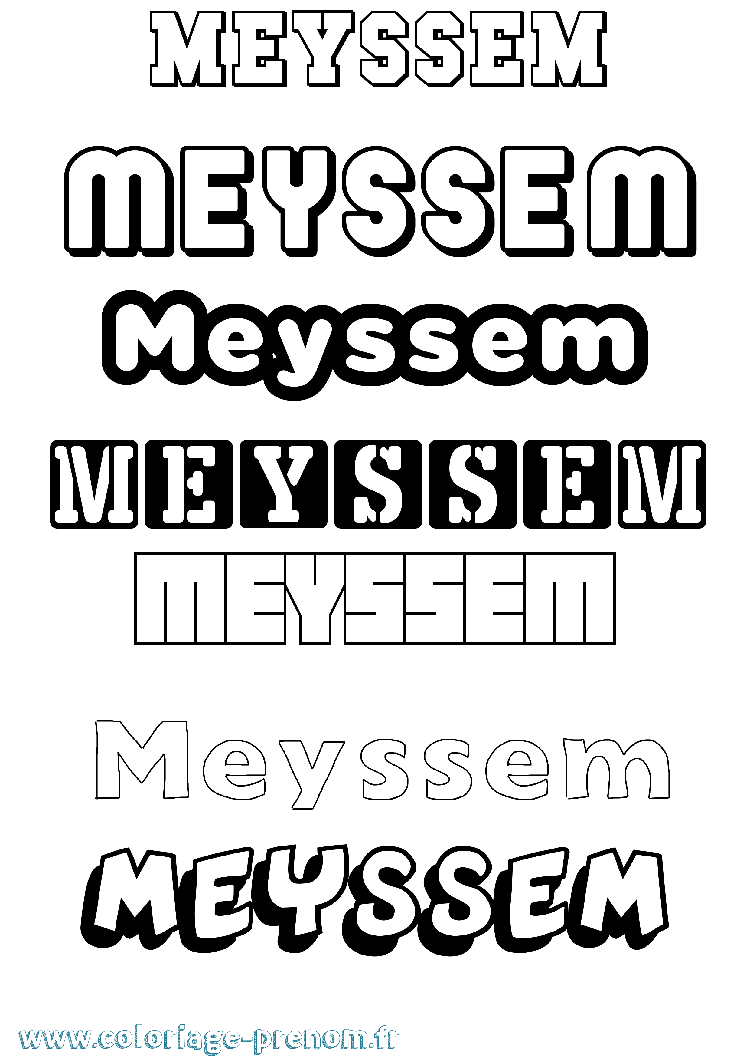 Coloriage Meyssem Simple Coloriage prénom Meyssem Simple