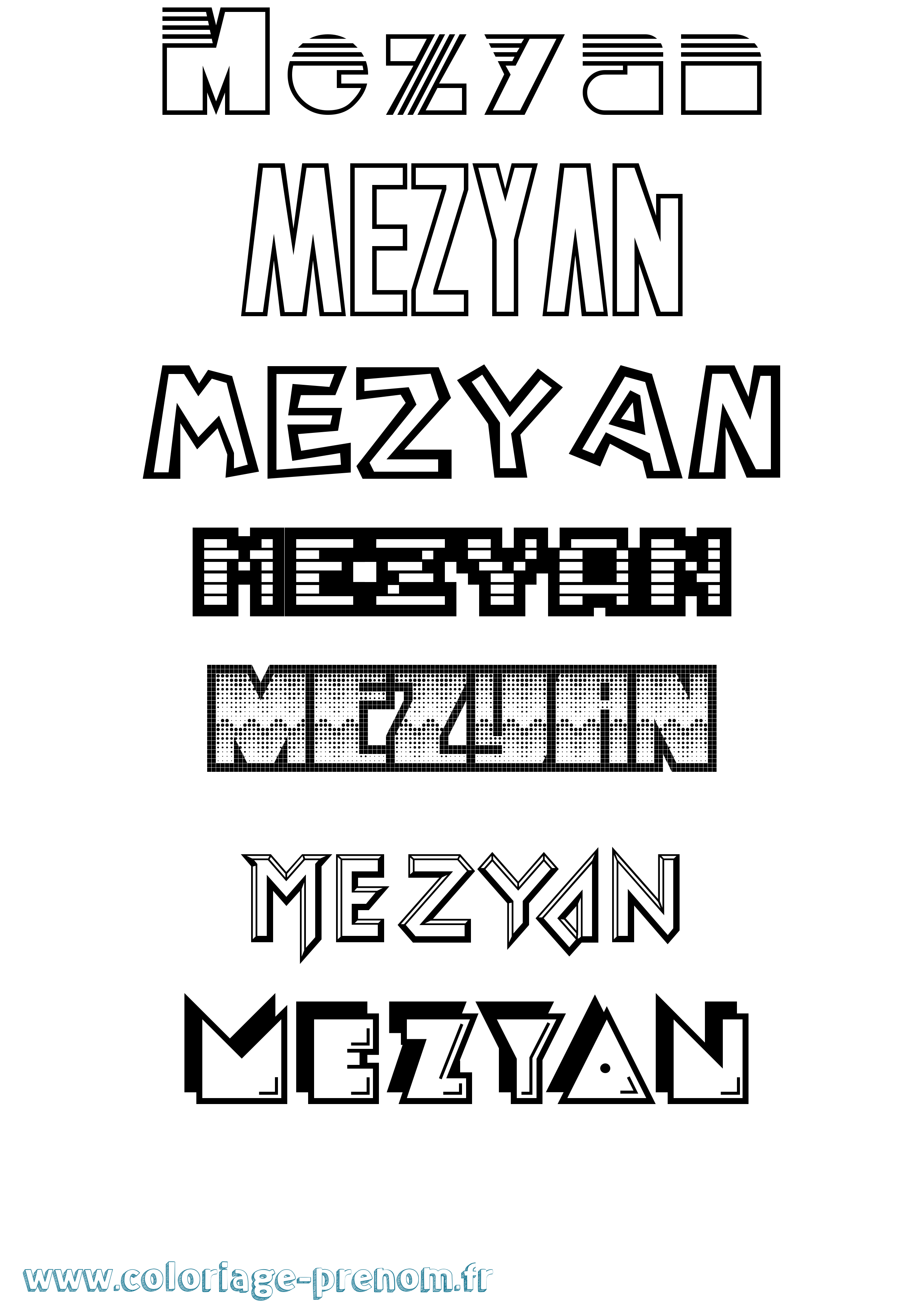 Coloriage Mezyan Jeux Vidéos Coloriage prénom Mezyan Jeux Vidéos