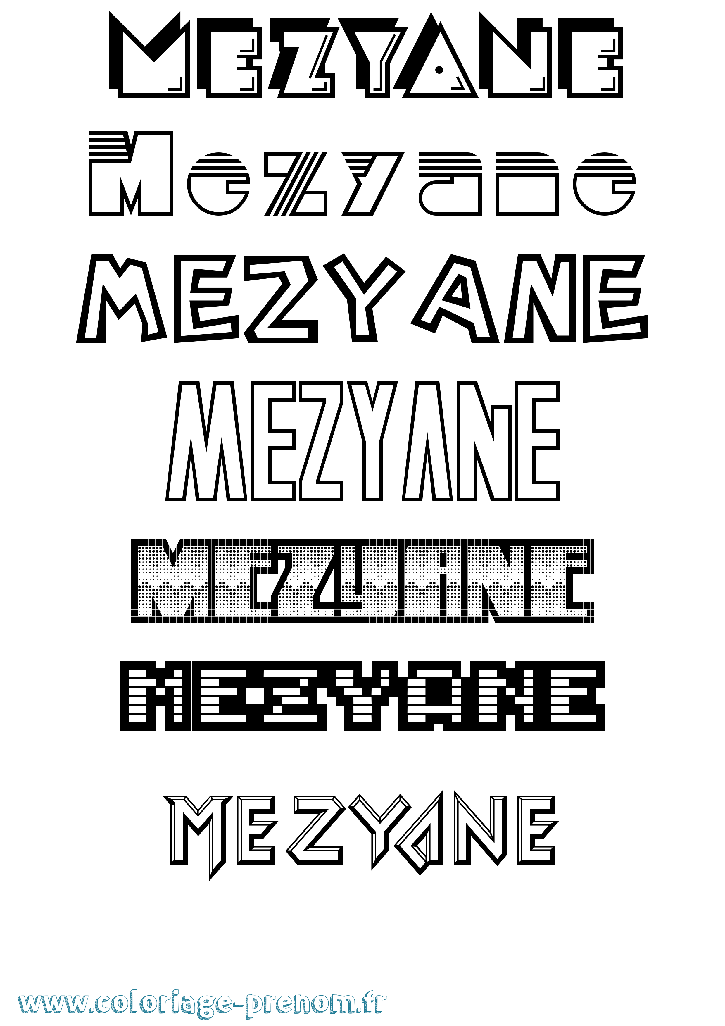 Coloriage Mezyane Jeux Vidéos Coloriage prénom Mezyane Jeux Vidéos