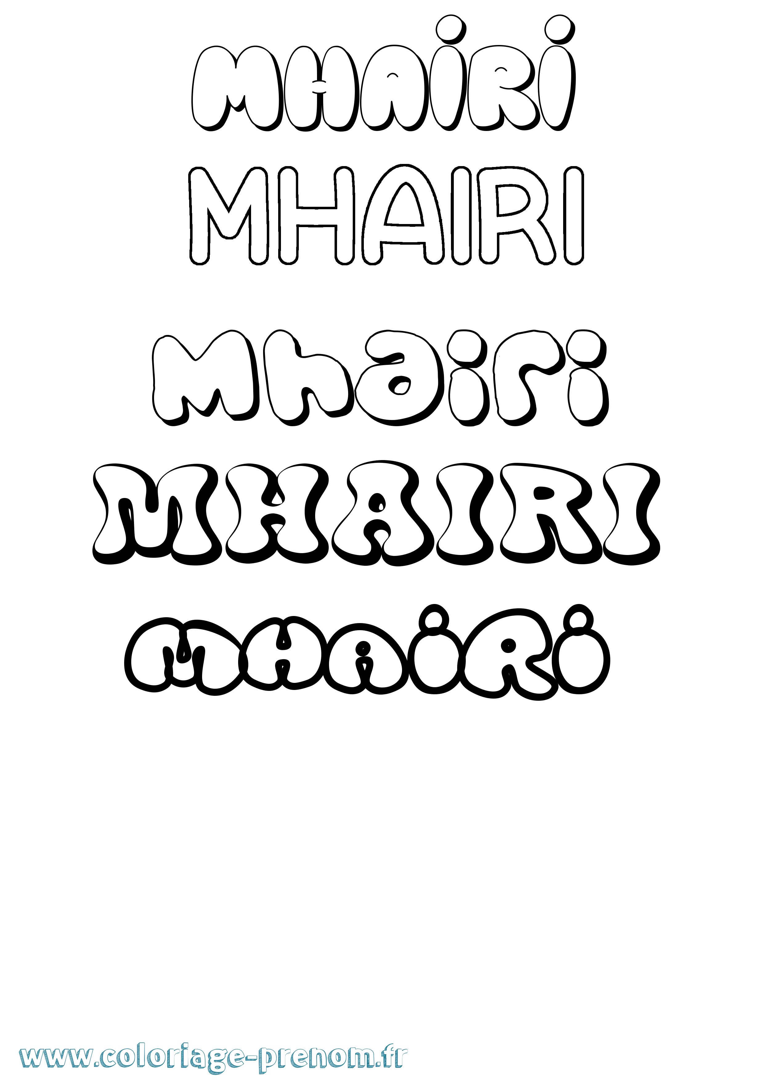 Coloriage Mhairi Bubble Coloriage prénom Mhairi Bubble