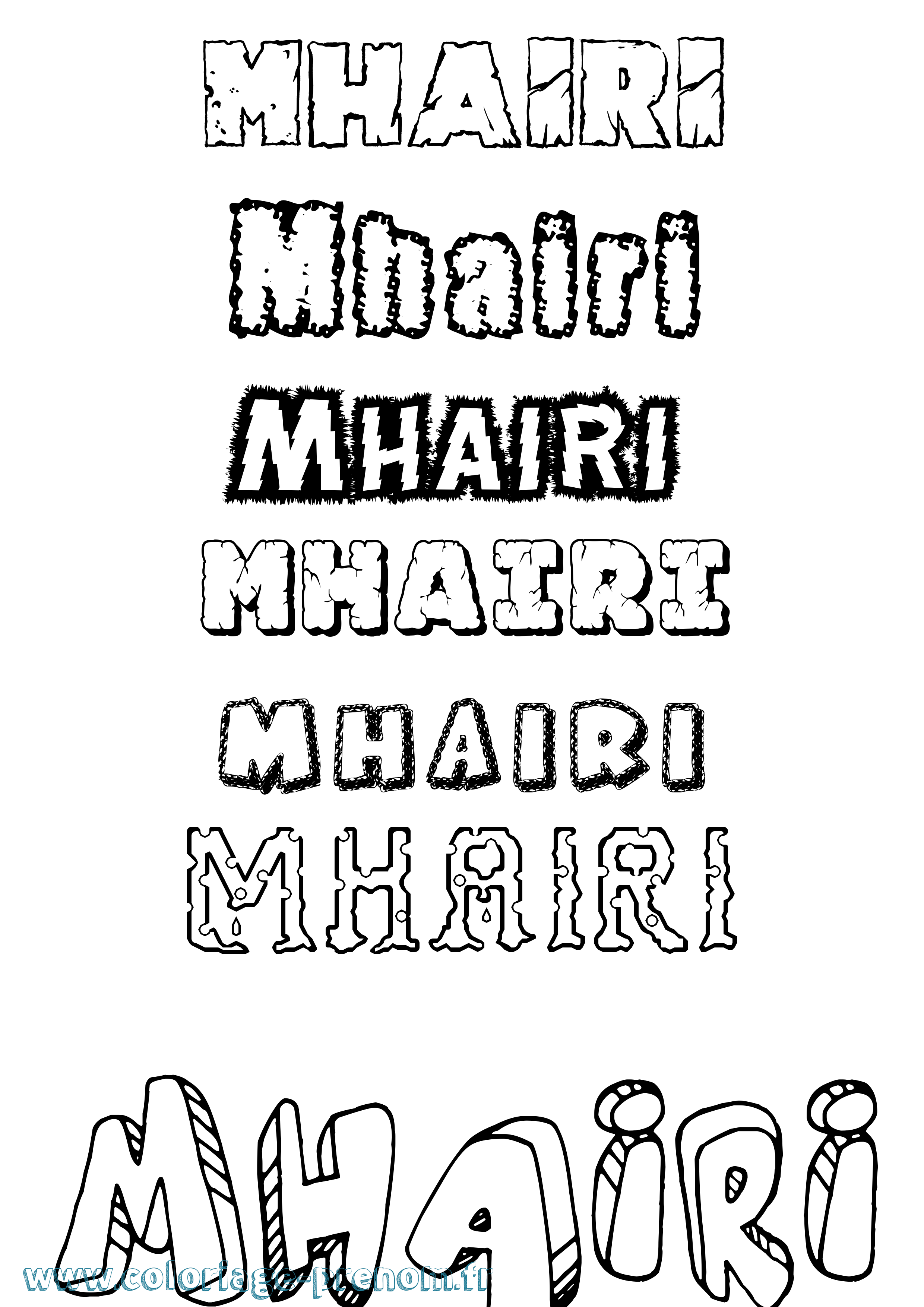 Coloriage Mhairi Destructuré Coloriage prénom Mhairi Destructuré