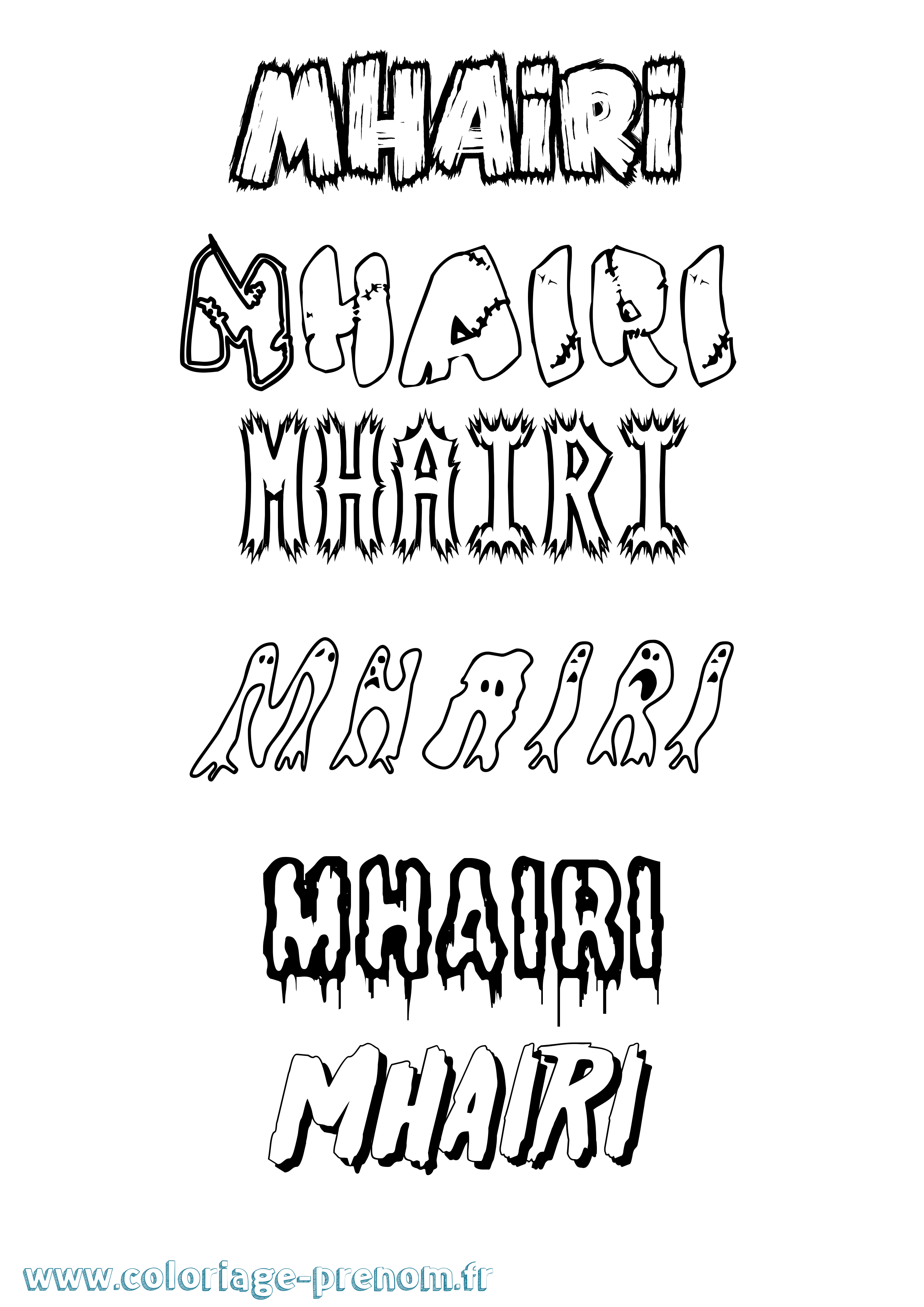 Coloriage Mhairi Frisson Coloriage prénom Mhairi Frisson