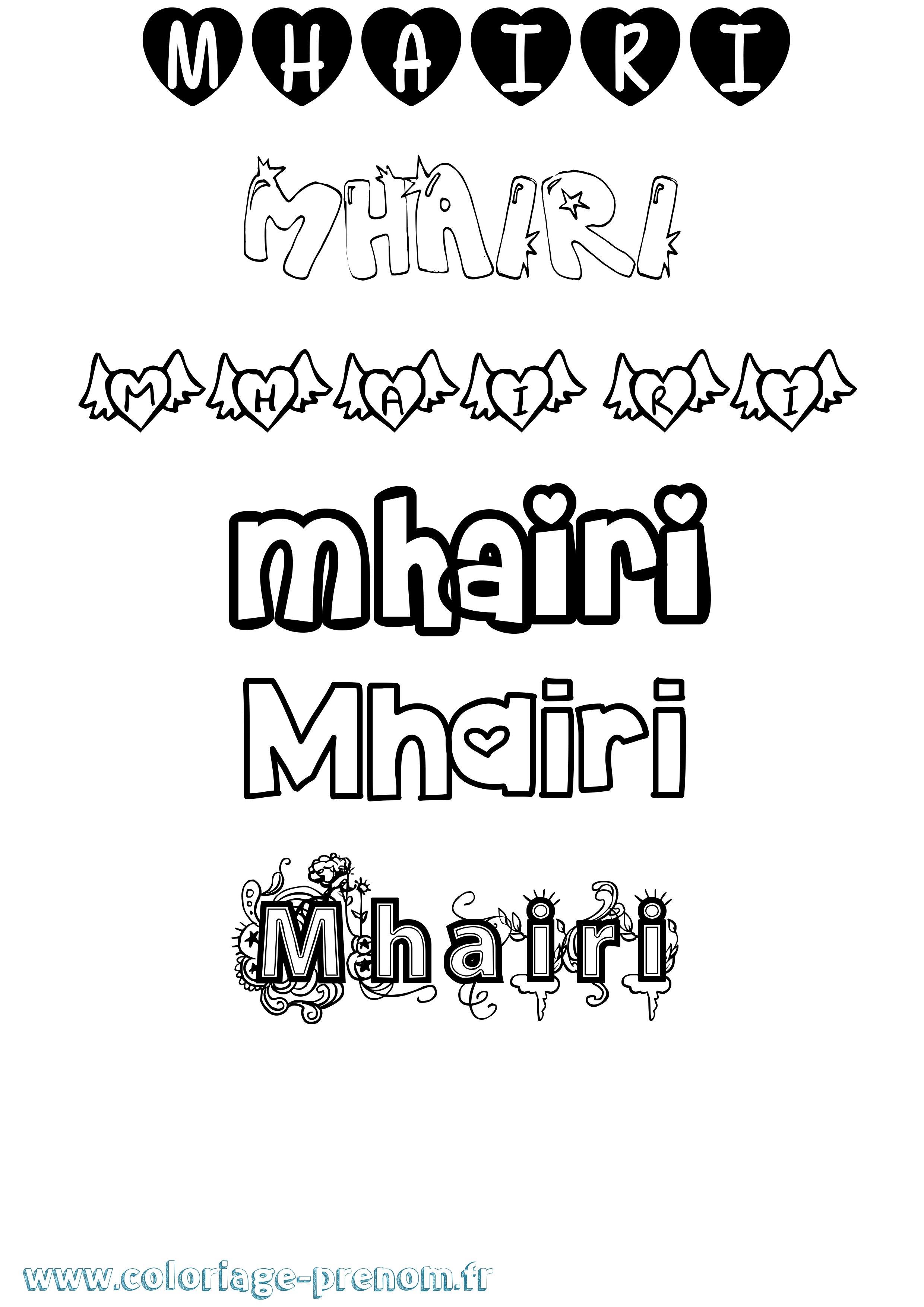 Coloriage Mhairi Girly Coloriage prénom Mhairi Girly