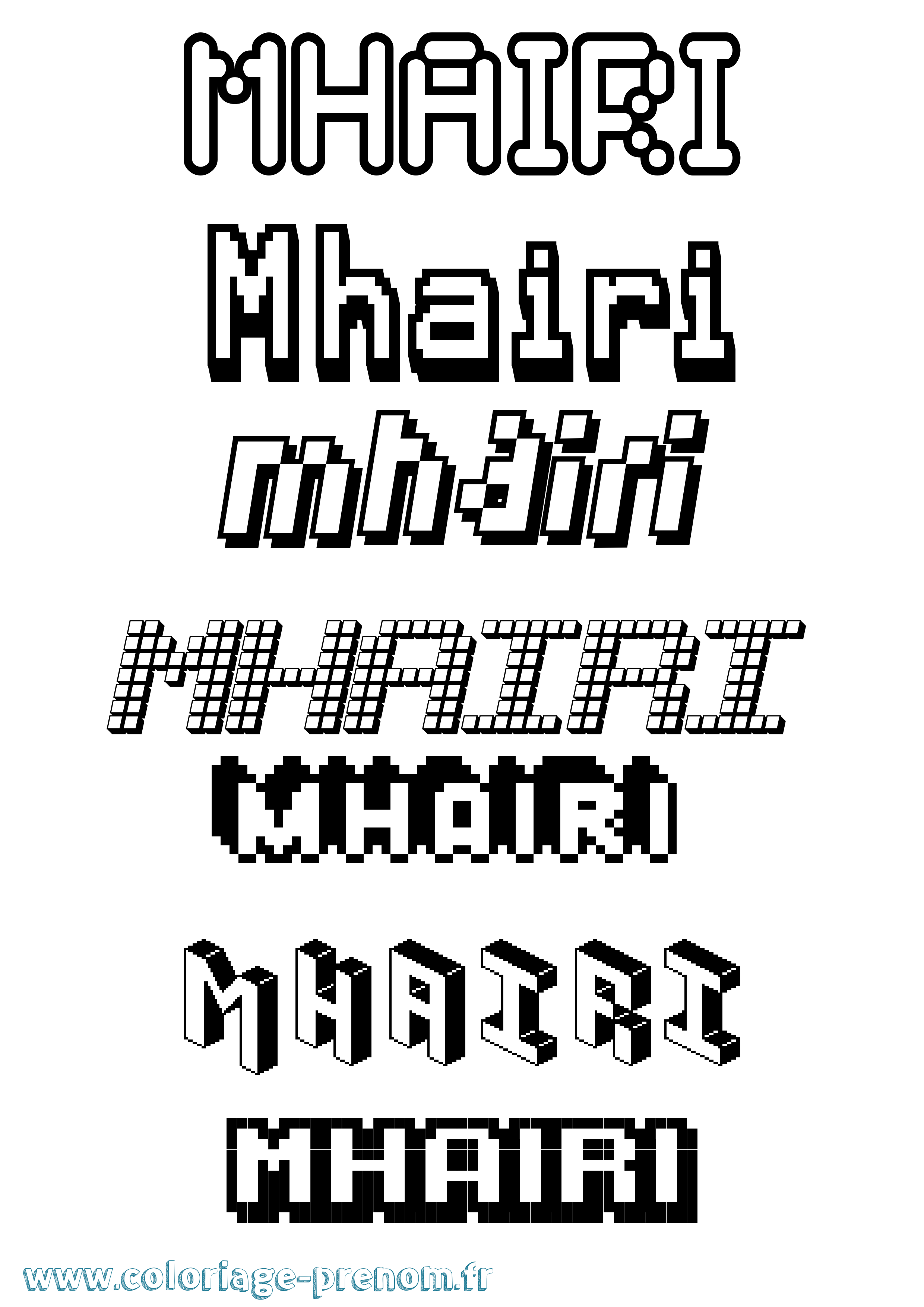 Coloriage Mhairi Pixel Coloriage prénom Mhairi Pixel